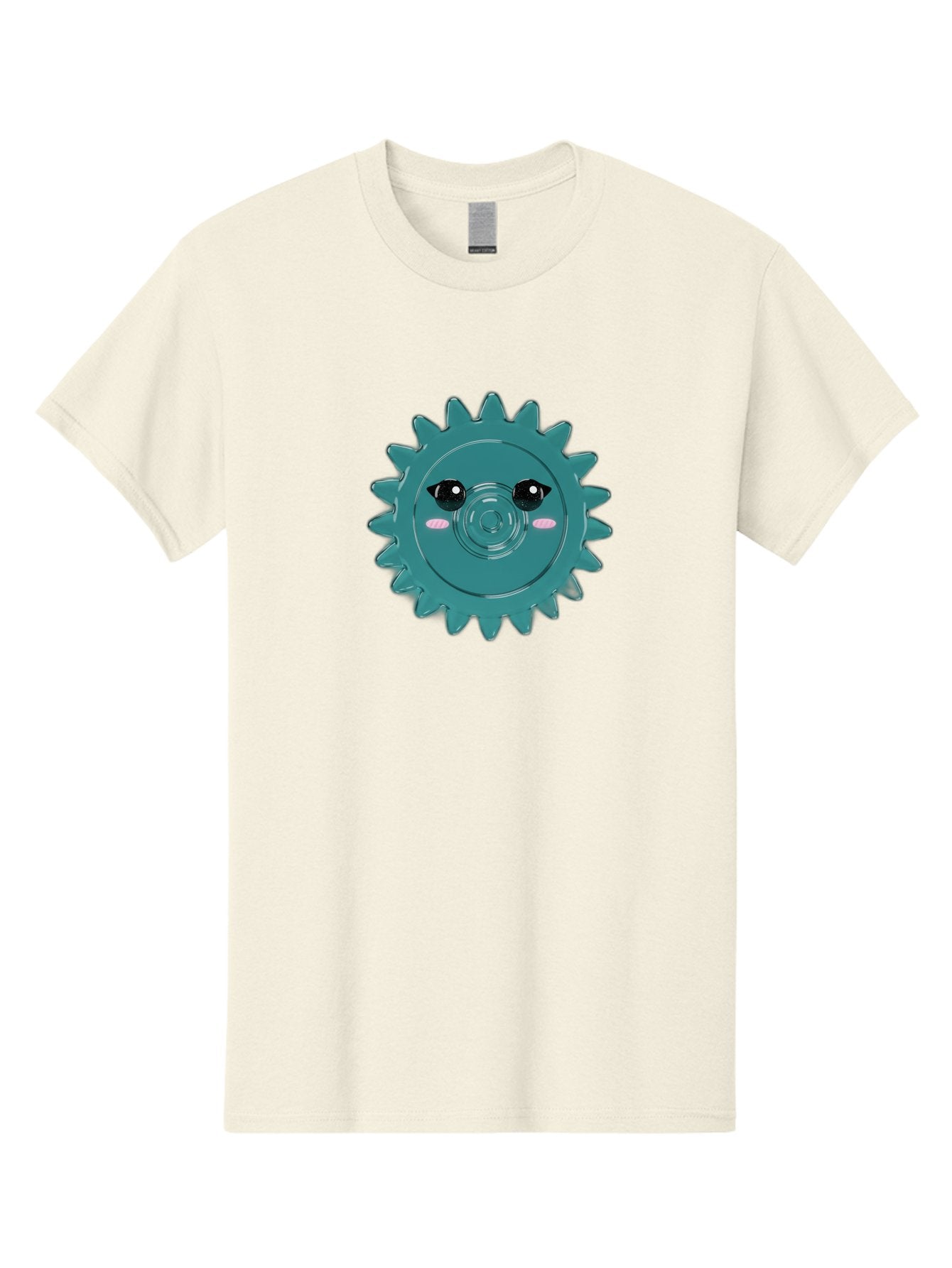 Cog-With-Eyes Men'S Graphic Tee, 100% Cotton, Comfortable Casual Summer Wear, Machine Washable, Cartoon Cog, Mechanical Face, Cute Illustration, Digital Art, Spiky Gear, Playful Design, Tech-Inspired, Fun Character, Machinery Personified, Bac883 15