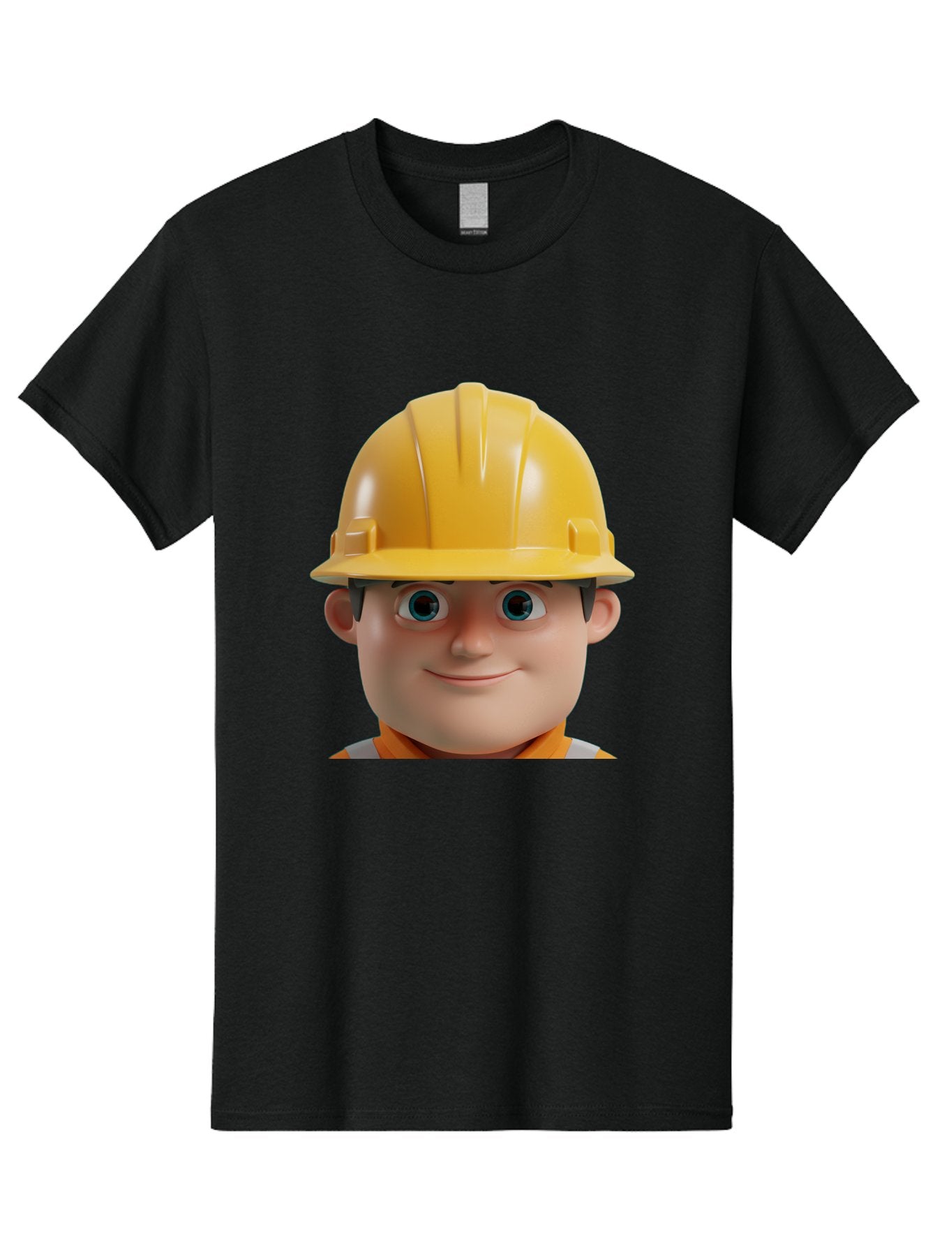 Construction-Worker-2 Men'S Graphic Tee, 100% Cotton, Comfortable Casual Summer Wear, Machine Washable, Cartoon Builder, Construction Worker, Yellow Hard Hat, Safety Helmet, Construction Site, Building Industry, Worker Safety, Bac893 10