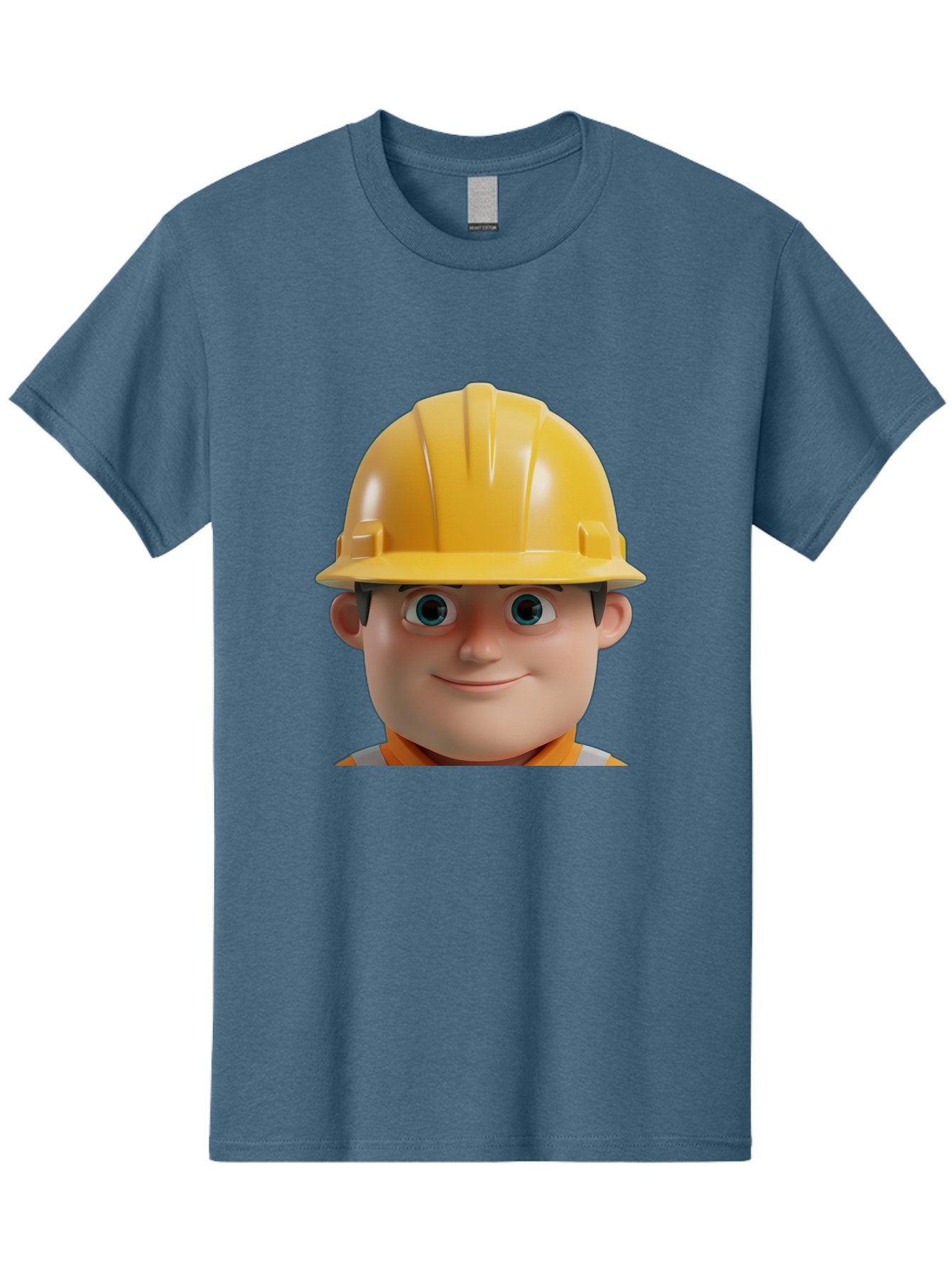 Construction-Worker-2 Men'S Graphic Tee, 100% Cotton, Comfortable Casual Summer Wear, Machine Washable, Cartoon Builder, Construction Worker, Yellow Hard Hat, Safety Helmet, Construction Site, Building Industry, Worker Safety, Bac893 14