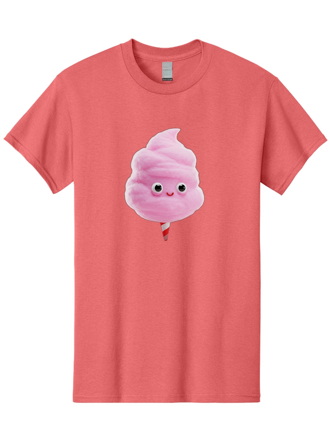 Cotton-Candy-1 Men'S Graphic Tee, 100% Cotton, Comfortable Casual Summer Wear, Machine Washable, Pink Cotton Candy, Fluffy Treat, Cartoon Character, Sweet Delight, Playful Design, Cute Face, Fairground Snack, Fun Food, Children'S Party Favor, Bac902 4