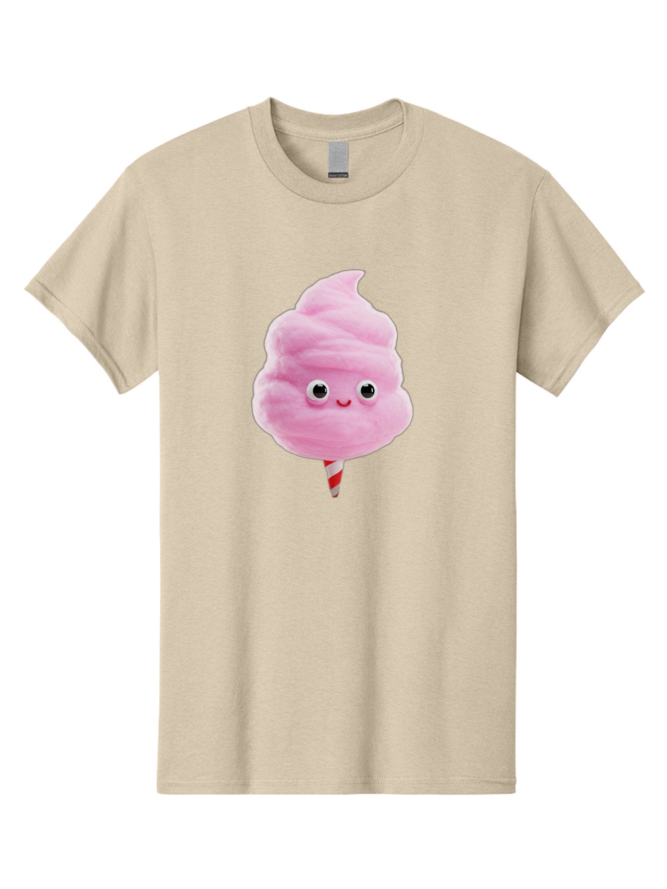 Cotton-Candy-1 Men'S Graphic Tee, 100% Cotton, Comfortable Casual Summer Wear, Machine Washable, Pink Cotton Candy, Fluffy Treat, Cartoon Character, Sweet Delight, Playful Design, Cute Face, Fairground Snack, Fun Food, Children'S Party Favor, Bac902