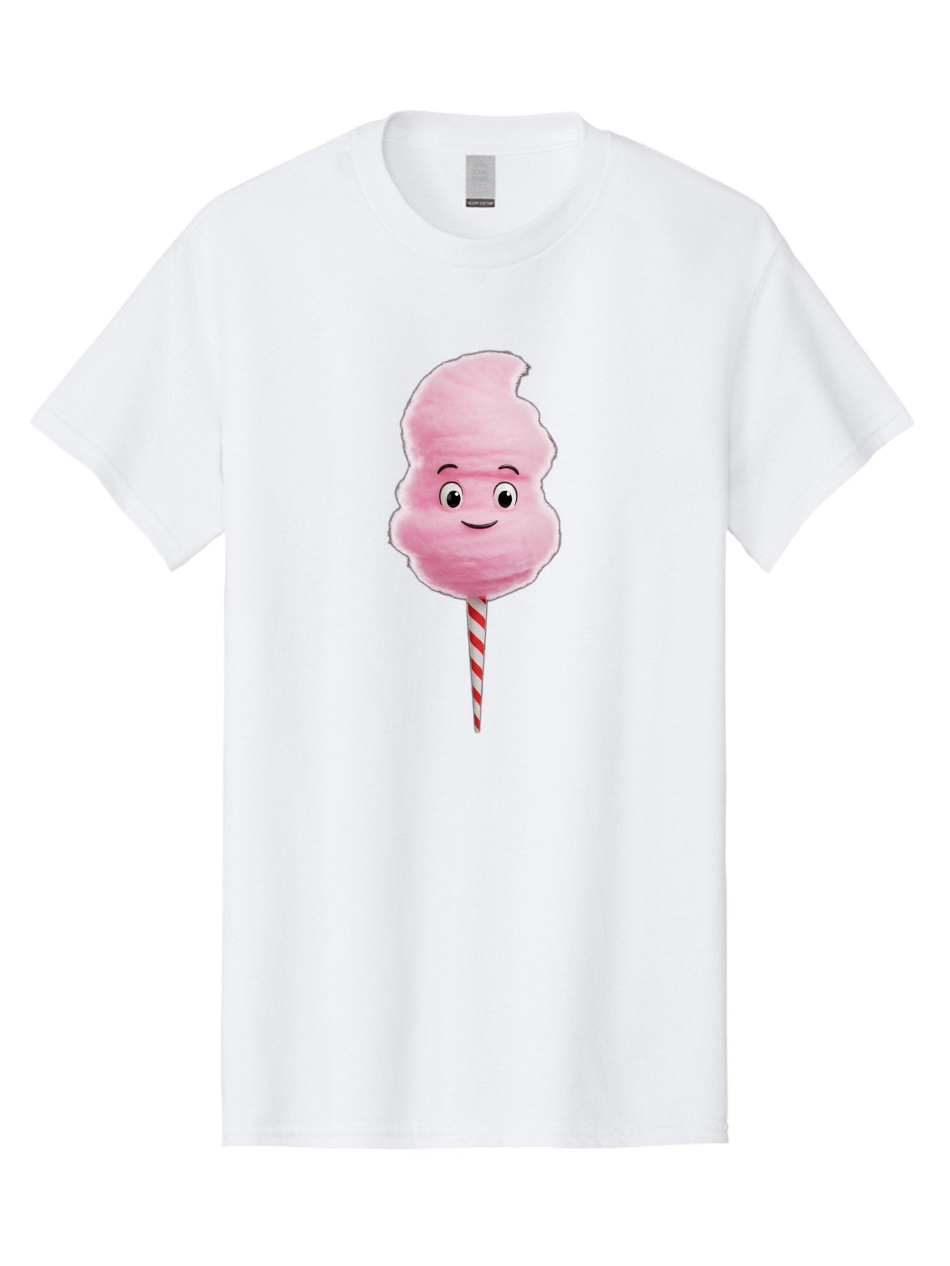 Cotton-Candy-11 Men'S Graphic Tee, 100% Cotton, Comfortable Casual Summer Wear, Machine Washable, Cotton Candy, Sweet Treats, Fluffy Pink Candy, Cartoon Character, Striped Stick, Cartoon Eyes, Smiley Face, Playful Illustration, Bac904 14