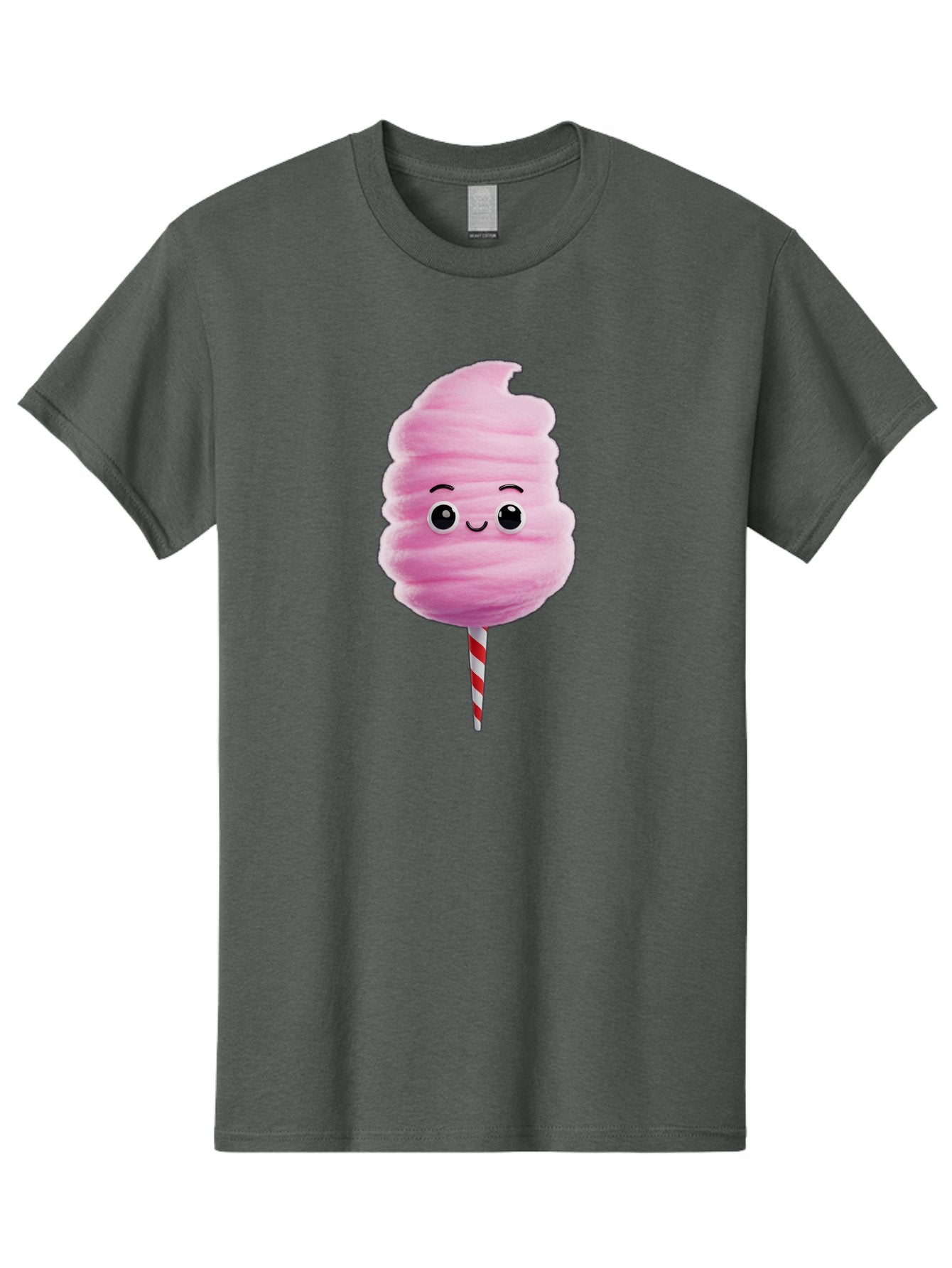Cotton-Candy-13 Men'S Graphic Tee, 100% Cotton, Comfortable Casual Summer Wear, Machine Washable, Pink Cotton Candy On A Stick, Cartoon Character, Sweet Treats, Happy Face, Kawaii, Fluffy, Candy, Cartoon Illustration, Cute, Fun Bac906 12