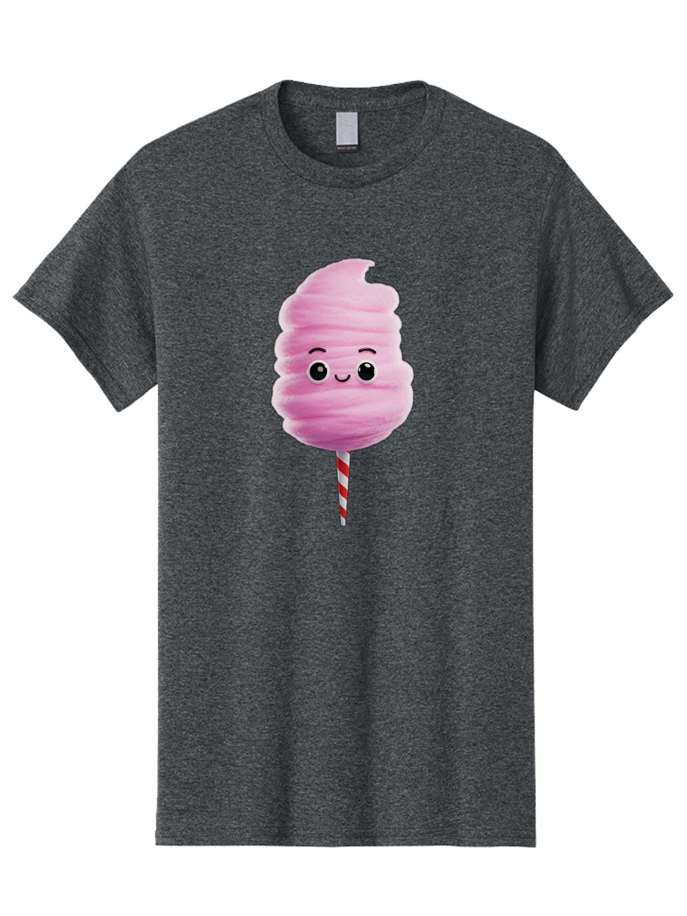 Cotton-Candy-13 Men'S Graphic Tee, 100% Cotton, Comfortable Casual Summer Wear, Machine Washable, Pink Cotton Candy On A Stick, Cartoon Character, Sweet Treats, Happy Face, Kawaii, Fluffy, Candy, Cartoon Illustration, Cute, Fun Bac906 10