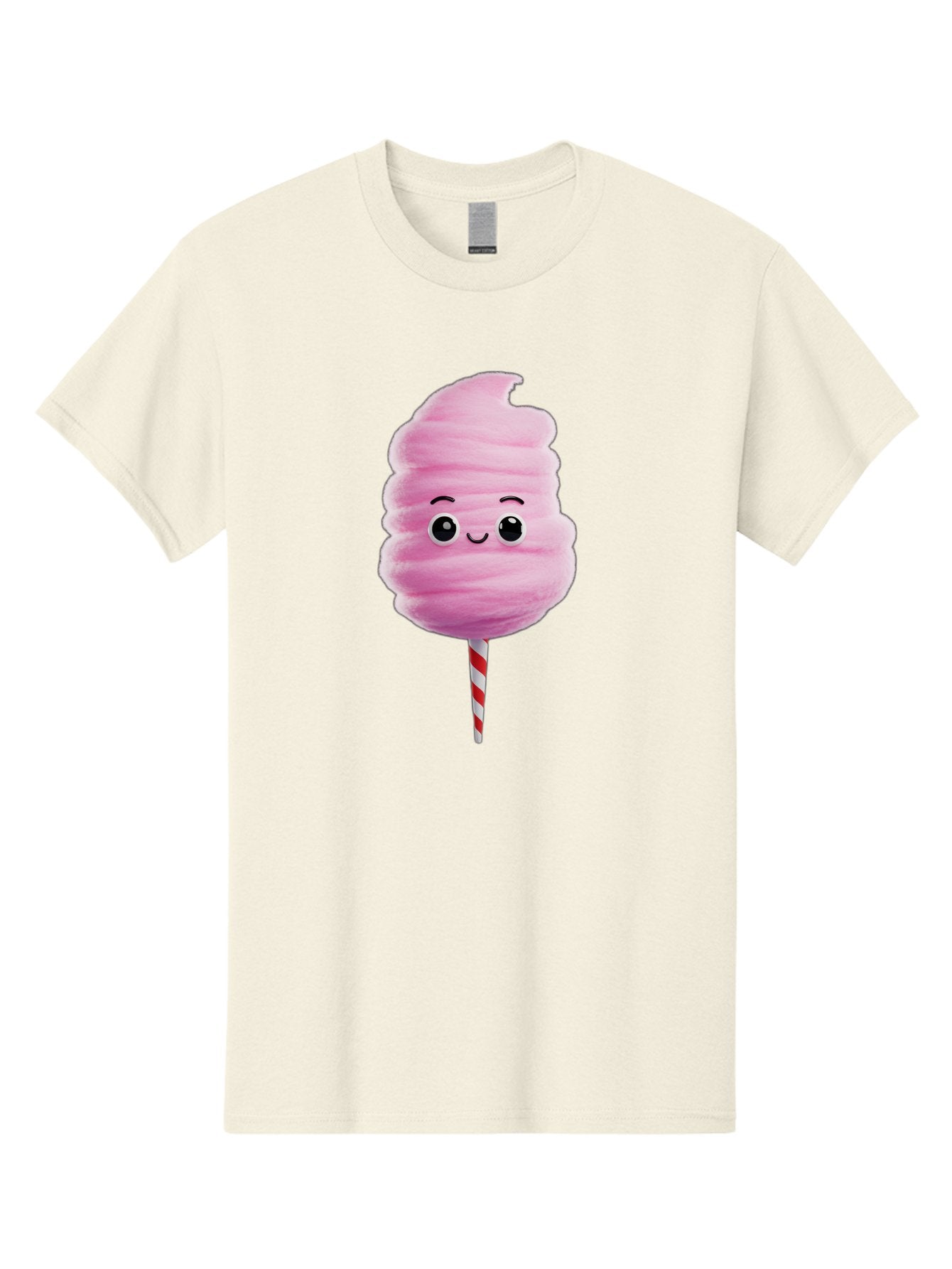 Cotton-Candy-13 Men'S Graphic Tee, 100% Cotton, Comfortable Casual Summer Wear, Machine Washable, Pink Cotton Candy On A Stick, Cartoon Character, Sweet Treats, Happy Face, Kawaii, Fluffy, Candy, Cartoon Illustration, Cute, Fun Bac906 5