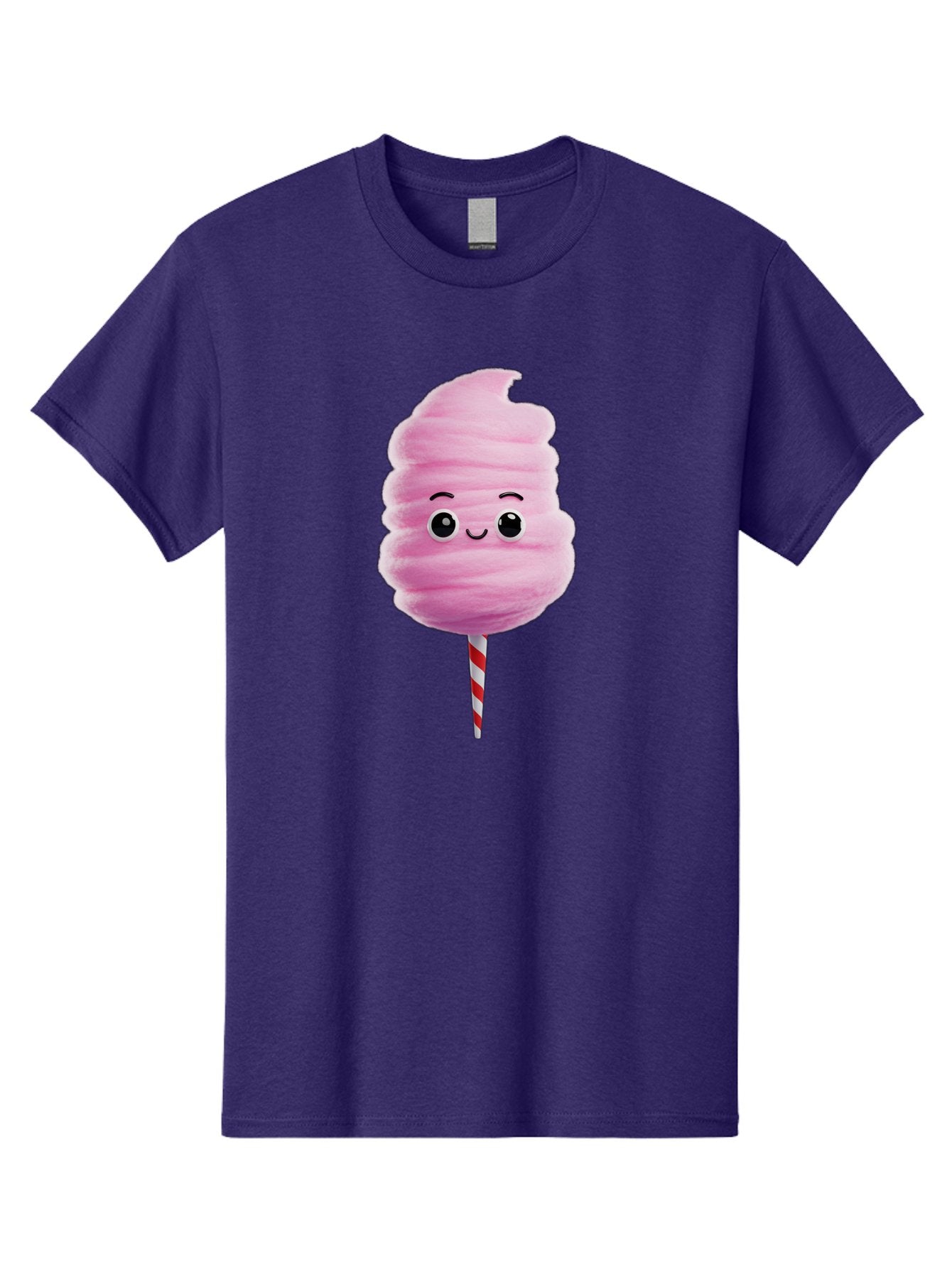 Cotton-Candy-13 Men'S Graphic Tee, 100% Cotton, Comfortable Casual Summer Wear, Machine Washable, Pink Cotton Candy On A Stick, Cartoon Character, Sweet Treats, Happy Face, Kawaii, Fluffy, Candy, Cartoon Illustration, Cute, Fun Bac906 8