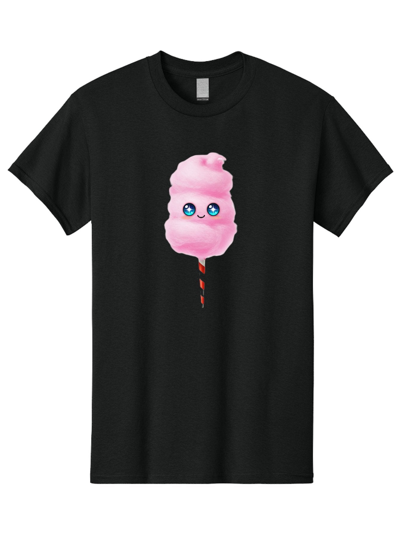 Cotton-Candy-14 Men'S Graphic Tee, 100% Cotton, Comfortable Casual Summer Wear, Machine Washable, Pink Cotton Candy, Cartoon Character, Kawaii, Cute Face, Blue Eyes, Smiley, Sweet Treats, Fluffy, Carnival, Fun, Cartoon Eyes, Adorable, Funfair Bac907 8