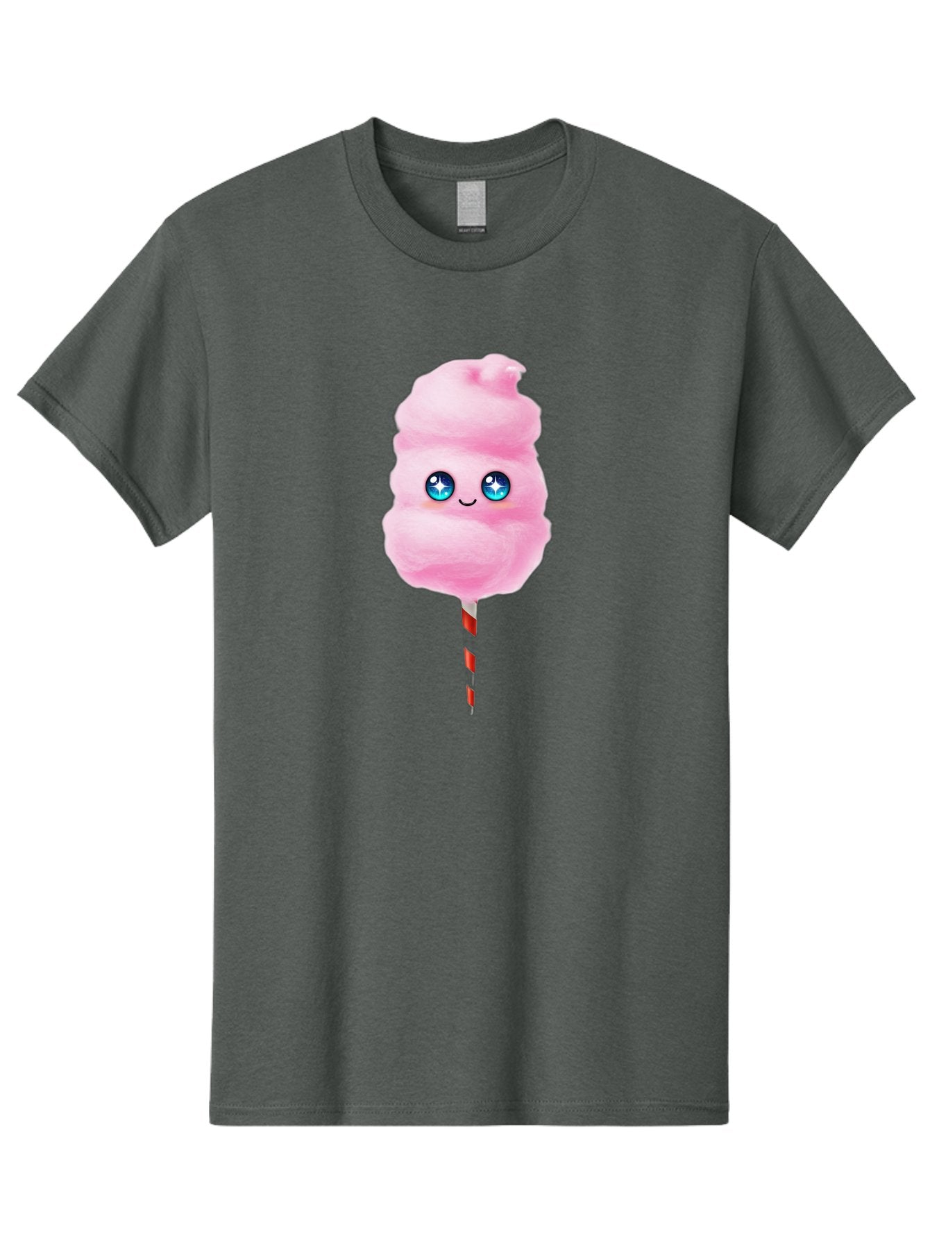 Cotton-Candy-14 Men'S Graphic Tee, 100% Cotton, Comfortable Casual Summer Wear, Machine Washable, Pink Cotton Candy, Cartoon Character, Kawaii, Cute Face, Blue Eyes, Smiley, Sweet Treats, Fluffy, Carnival, Fun, Cartoon Eyes, Adorable, Funfair Bac907 11