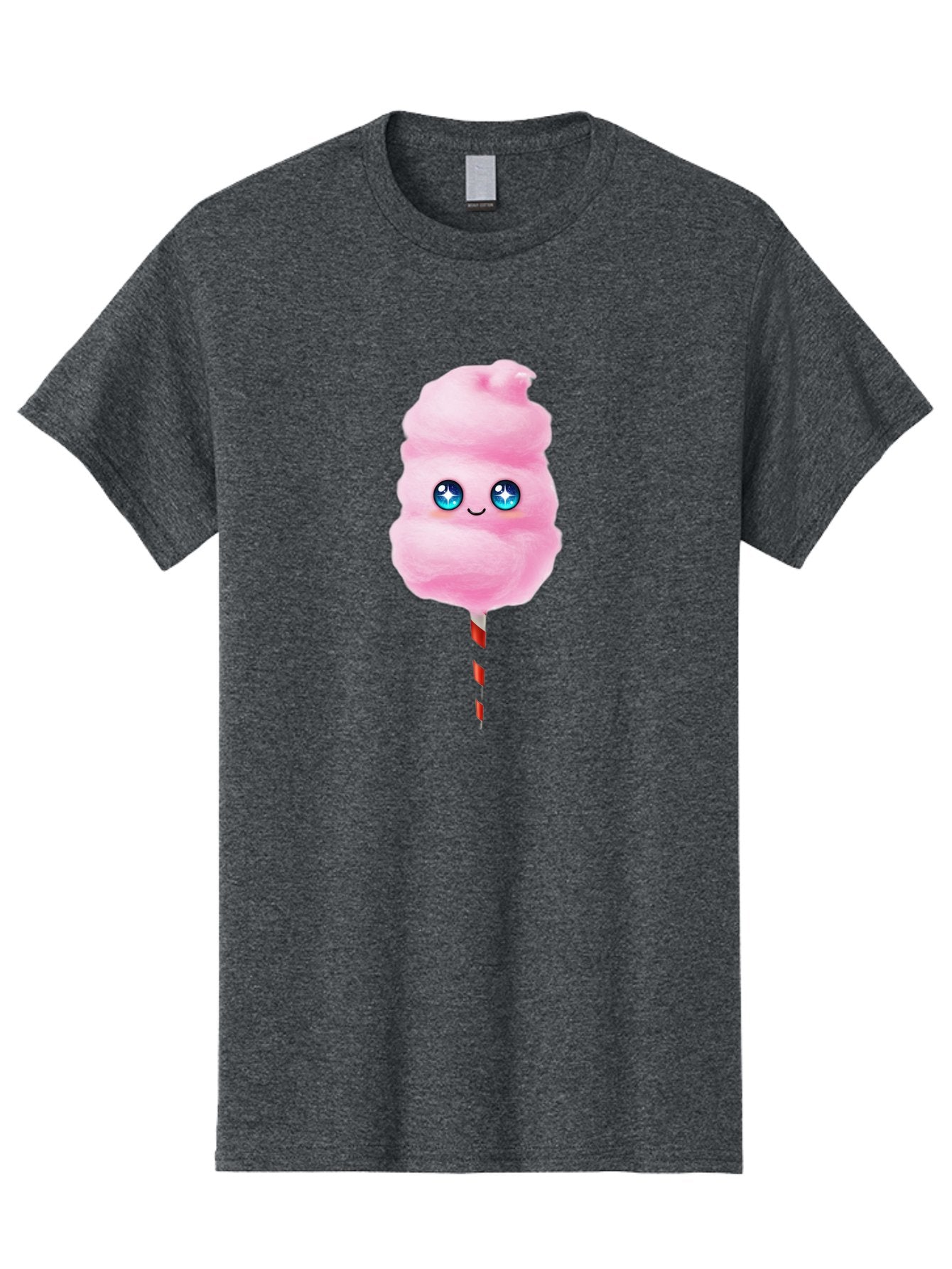 Cotton-Candy-14 Men'S Graphic Tee, 100% Cotton, Comfortable Casual Summer Wear, Machine Washable, Pink Cotton Candy, Cartoon Character, Kawaii, Cute Face, Blue Eyes, Smiley, Sweet Treats, Fluffy, Carnival, Fun, Cartoon Eyes, Adorable, Funfair Bac907 6