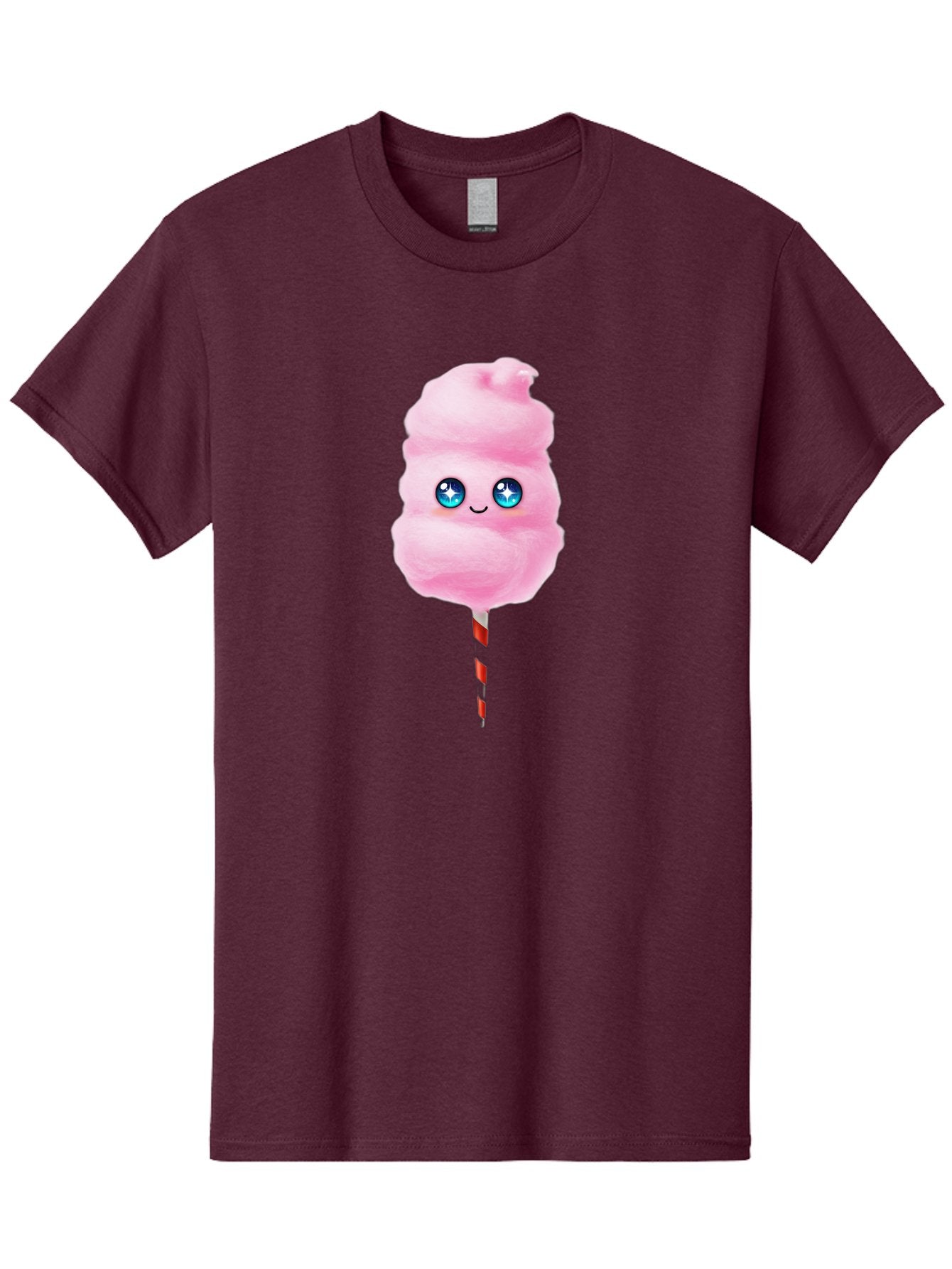 Cotton-Candy-14 Men'S Graphic Tee, 100% Cotton, Comfortable Casual Summer Wear, Machine Washable, Pink Cotton Candy, Cartoon Character, Kawaii, Cute Face, Blue Eyes, Smiley, Sweet Treats, Fluffy, Carnival, Fun, Cartoon Eyes, Adorable, Funfair Bac907 14
