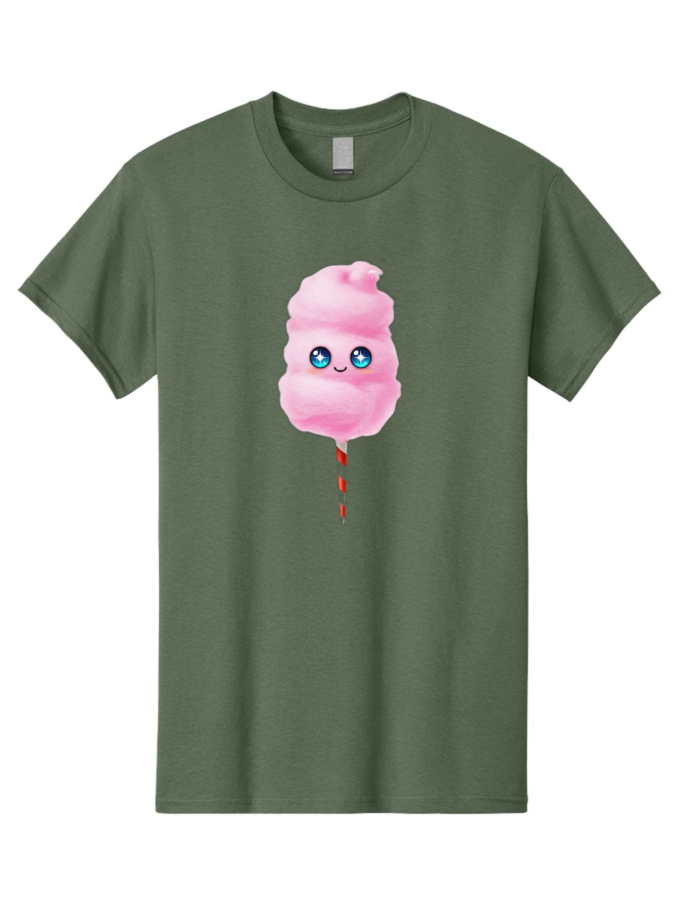 Cotton-Candy-14 Men'S Graphic Tee, 100% Cotton, Comfortable Casual Summer Wear, Machine Washable, Pink Cotton Candy, Cartoon Character, Kawaii, Cute Face, Blue Eyes, Smiley, Sweet Treats, Fluffy, Carnival, Fun, Cartoon Eyes, Adorable, Funfair Bac907 13