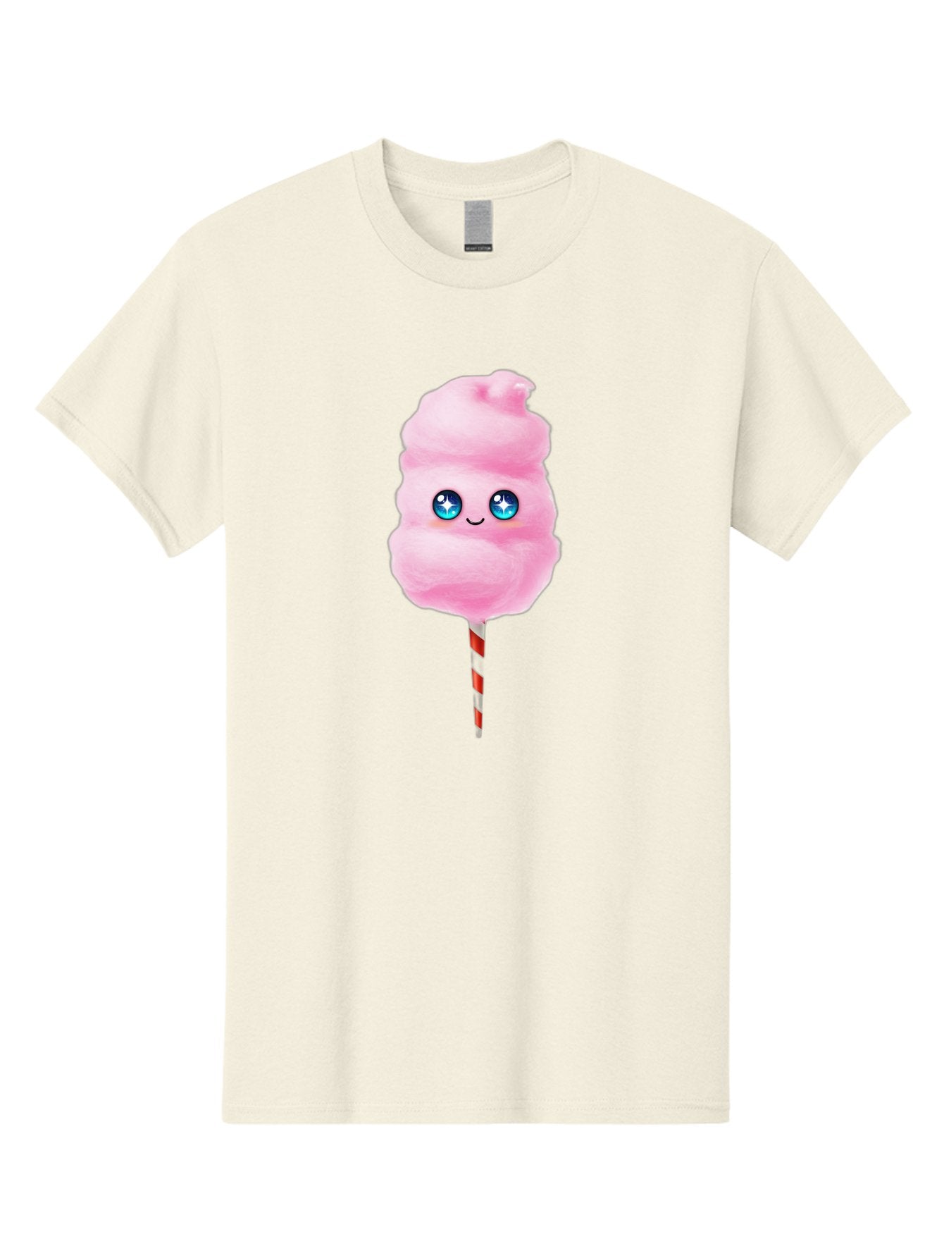 Cotton-Candy-14 Men'S Graphic Tee, 100% Cotton, Comfortable Casual Summer Wear, Machine Washable, Pink Cotton Candy, Cartoon Character, Kawaii, Cute Face, Blue Eyes, Smiley, Sweet Treats, Fluffy, Carnival, Fun, Cartoon Eyes, Adorable, Funfair Bac907 5
