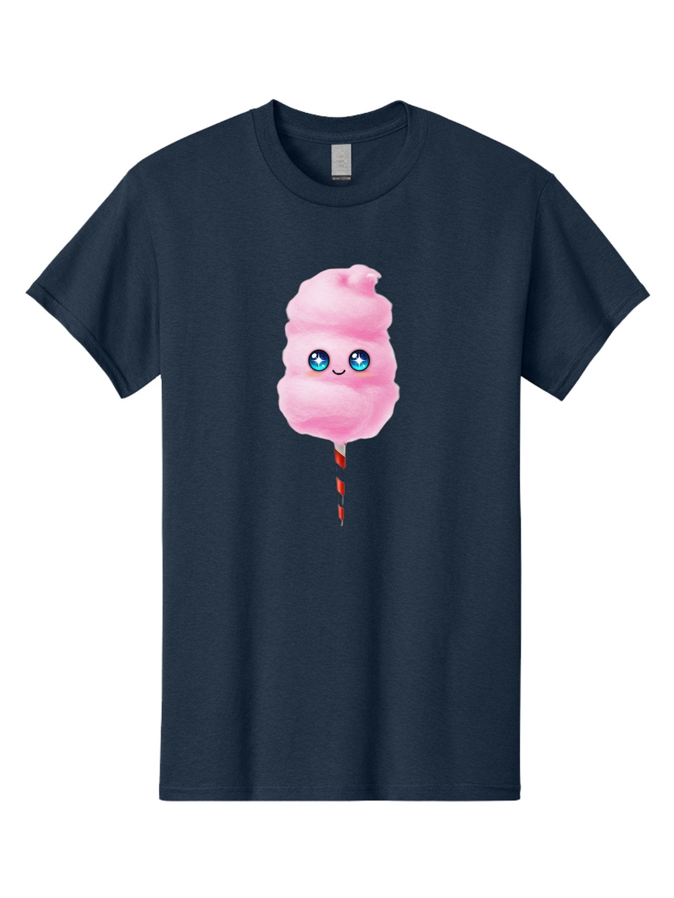 Cotton-Candy-14 Men'S Graphic Tee, 100% Cotton, Comfortable Casual Summer Wear, Machine Washable, Pink Cotton Candy, Cartoon Character, Kawaii, Cute Face, Blue Eyes, Smiley, Sweet Treats, Fluffy, Carnival, Fun, Cartoon Eyes, Adorable, Funfair Bac907 10