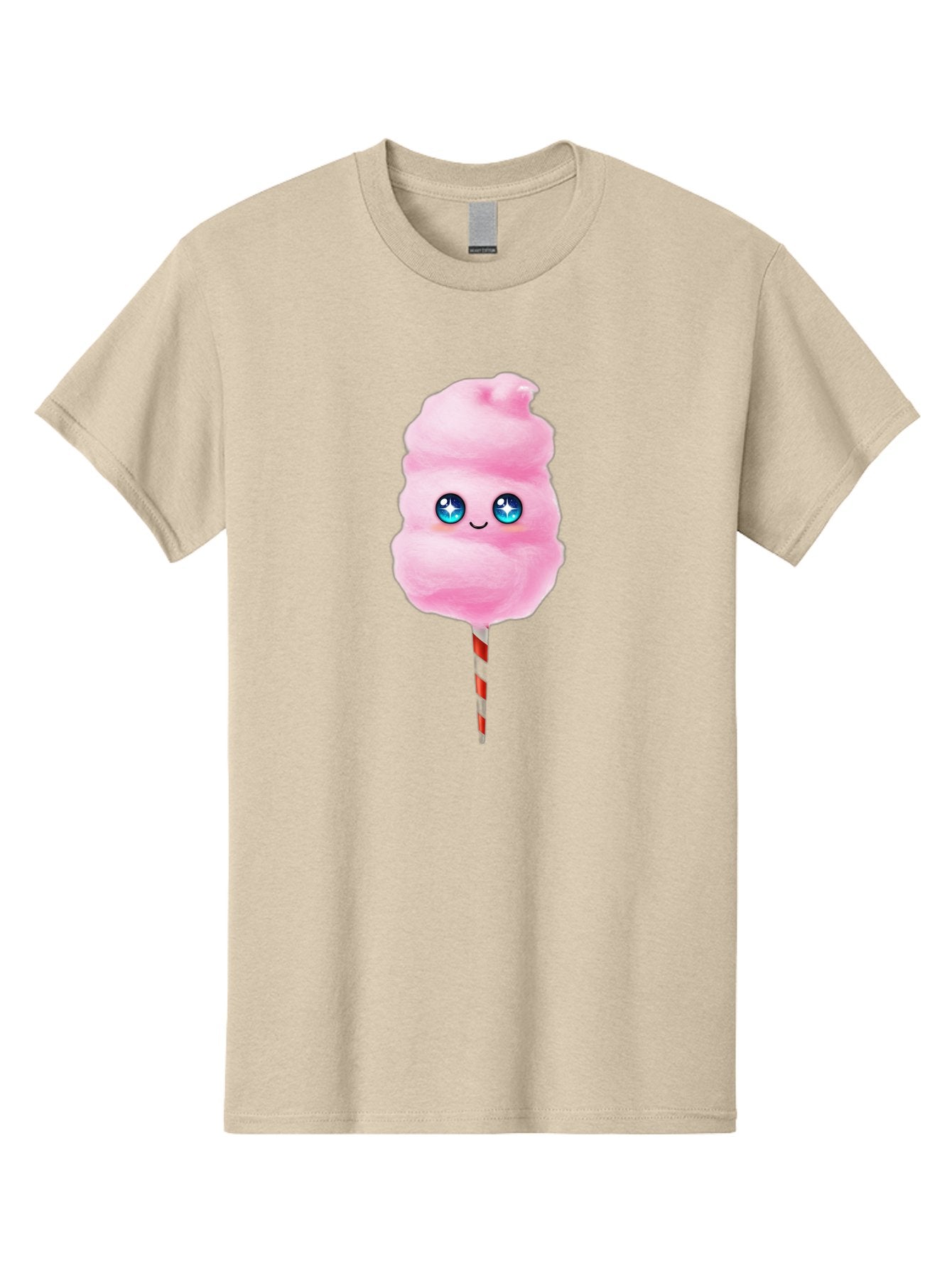 Cotton-Candy-14 Men'S Graphic Tee, 100% Cotton, Comfortable Casual Summer Wear, Machine Washable, Pink Cotton Candy, Cartoon Character, Kawaii, Cute Face, Blue Eyes, Smiley, Sweet Treats, Fluffy, Carnival, Fun, Cartoon Eyes, Adorable, Funfair Bac907 7