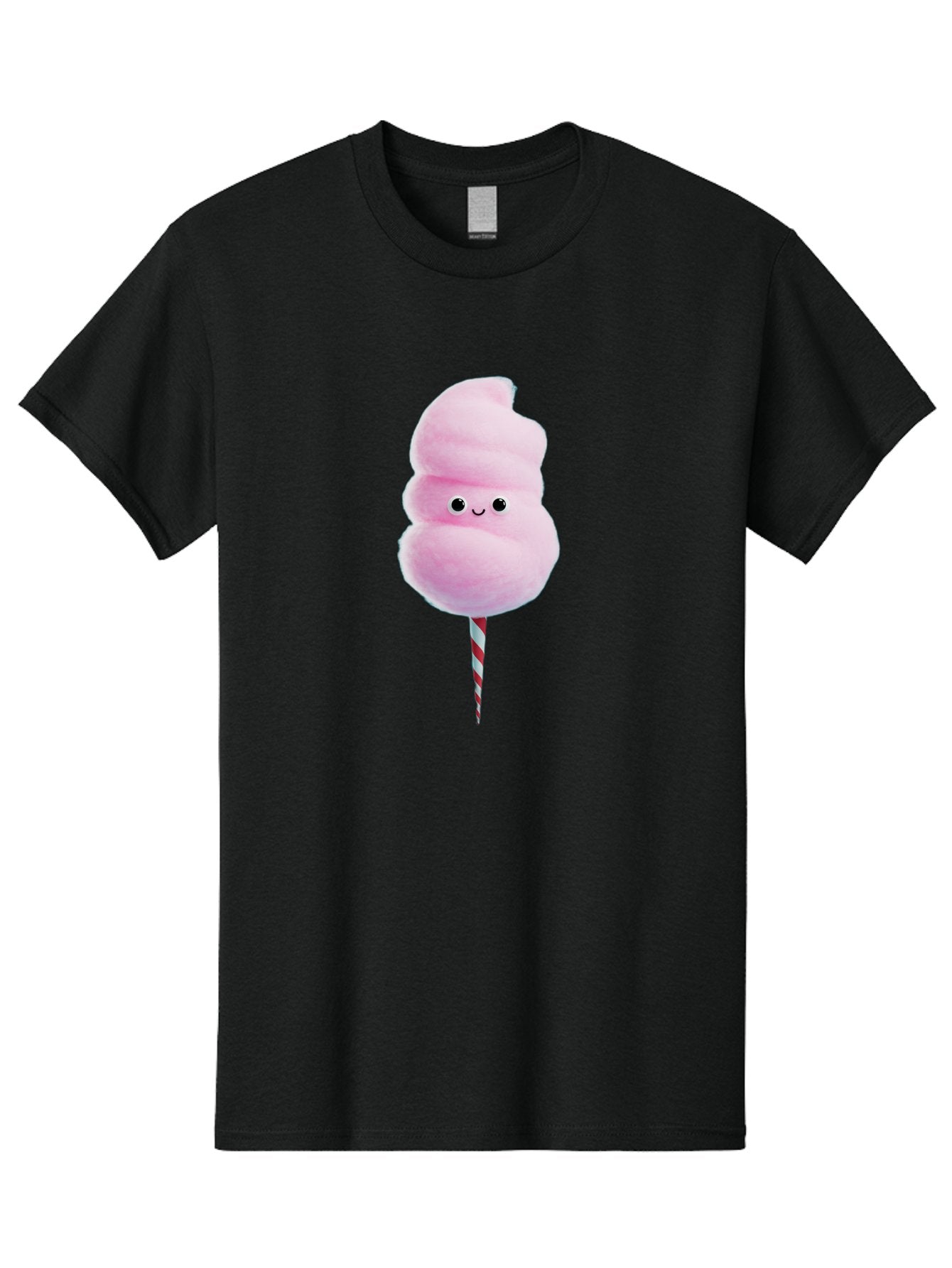 Cotton-Candy-15 Men'S Graphic Tee, 100% Cotton, Comfortable Casual Summer Wear, Machine Washable, Cotton Candy, Sweet Treat, Pastel Pink Color, Smiley Face, Red And White Striped Stick, Fluffy Texture, Cute, Candy, Cartoon Character, Fun, Bac908 10
