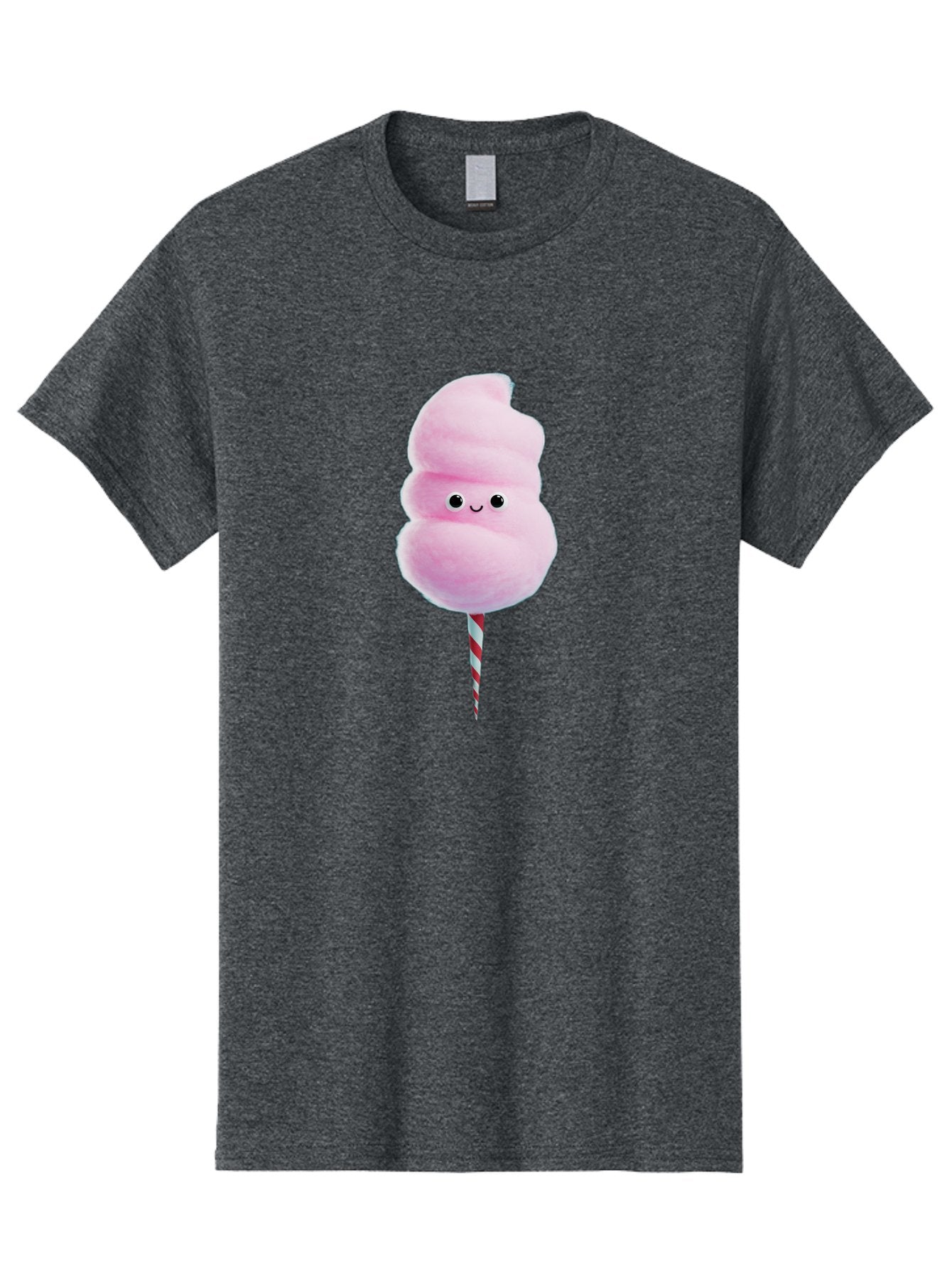 Cotton-Candy-15 Men'S Graphic Tee, 100% Cotton, Comfortable Casual Summer Wear, Machine Washable, Cotton Candy, Sweet Treat, Pastel Pink Color, Smiley Face, Red And White Striped Stick, Fluffy Texture, Cute, Candy, Cartoon Character, Fun, Bac908 4