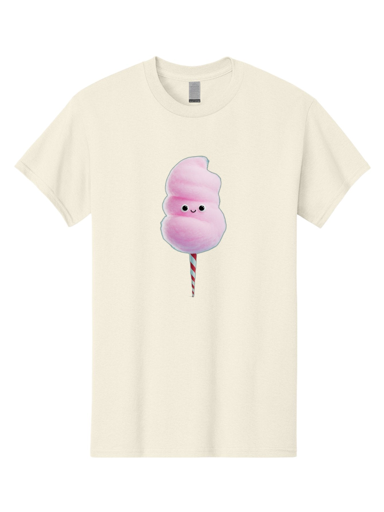Cotton-Candy-15 Men'S Graphic Tee, 100% Cotton, Comfortable Casual Summer Wear, Machine Washable, Cotton Candy, Sweet Treat, Pastel Pink Color, Smiley Face, Red And White Striped Stick, Fluffy Texture, Cute, Candy, Cartoon Character, Fun, Bac908 7