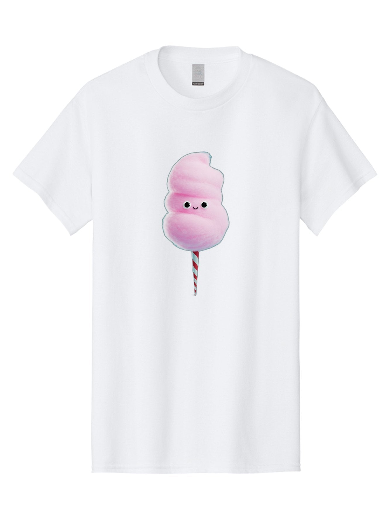 Cotton-Candy-15 Men'S Graphic Tee, 100% Cotton, Comfortable Casual Summer Wear, Machine Washable, Cotton Candy, Sweet Treat, Pastel Pink Color, Smiley Face, Red And White Striped Stick, Fluffy Texture, Cute, Candy, Cartoon Character, Fun, Bac908 8