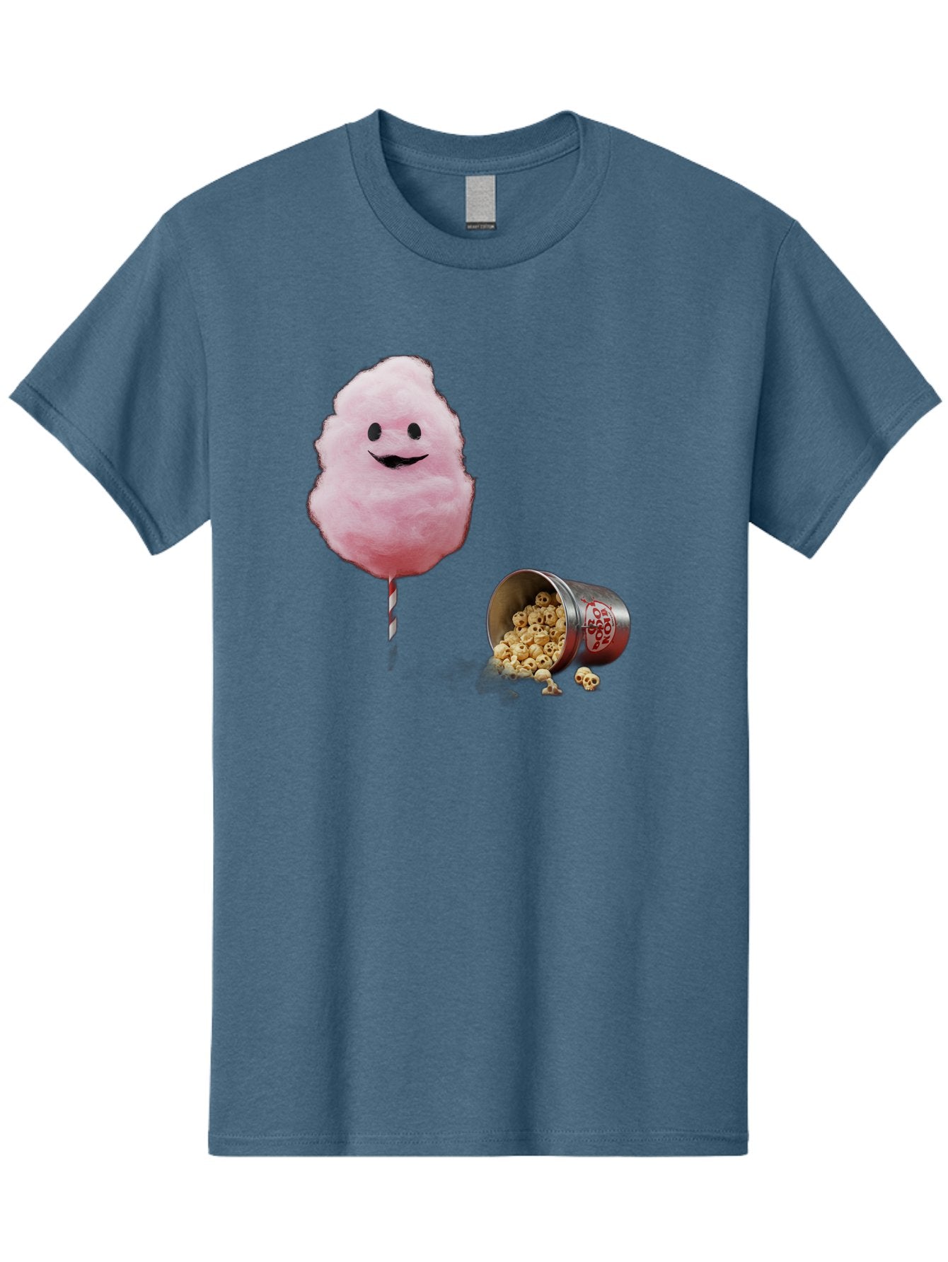 Cotton-Candy-16 Men'S Graphic Tee, 100% Cotton, Comfortable Casual Summer Wear, Machine Washable, Cartoon Cotton Candy With A Smiling Mouth, Cotton Candy On A Stick, Fun Food, Cartoon Snack, Popcorn Treat, Colorful Graphics, Playful Imagery, Bac909 14