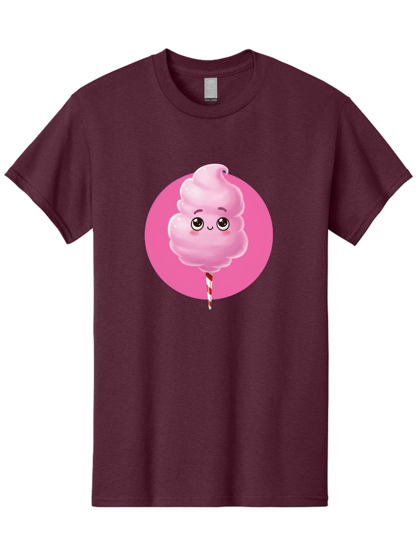 Cotton-Candy-2 Men'S Graphic Tee, 100% Cotton, Comfortable Casual Summer Wear, Machine Washable, Pink Cotton Candy, Sweet Treat, Cartoon Character, Fluffy Candy, Cotton Candy Illustration, Pink Candy, Cute Cartoon, Cartoon Snack, Fun Food, Bac910 3