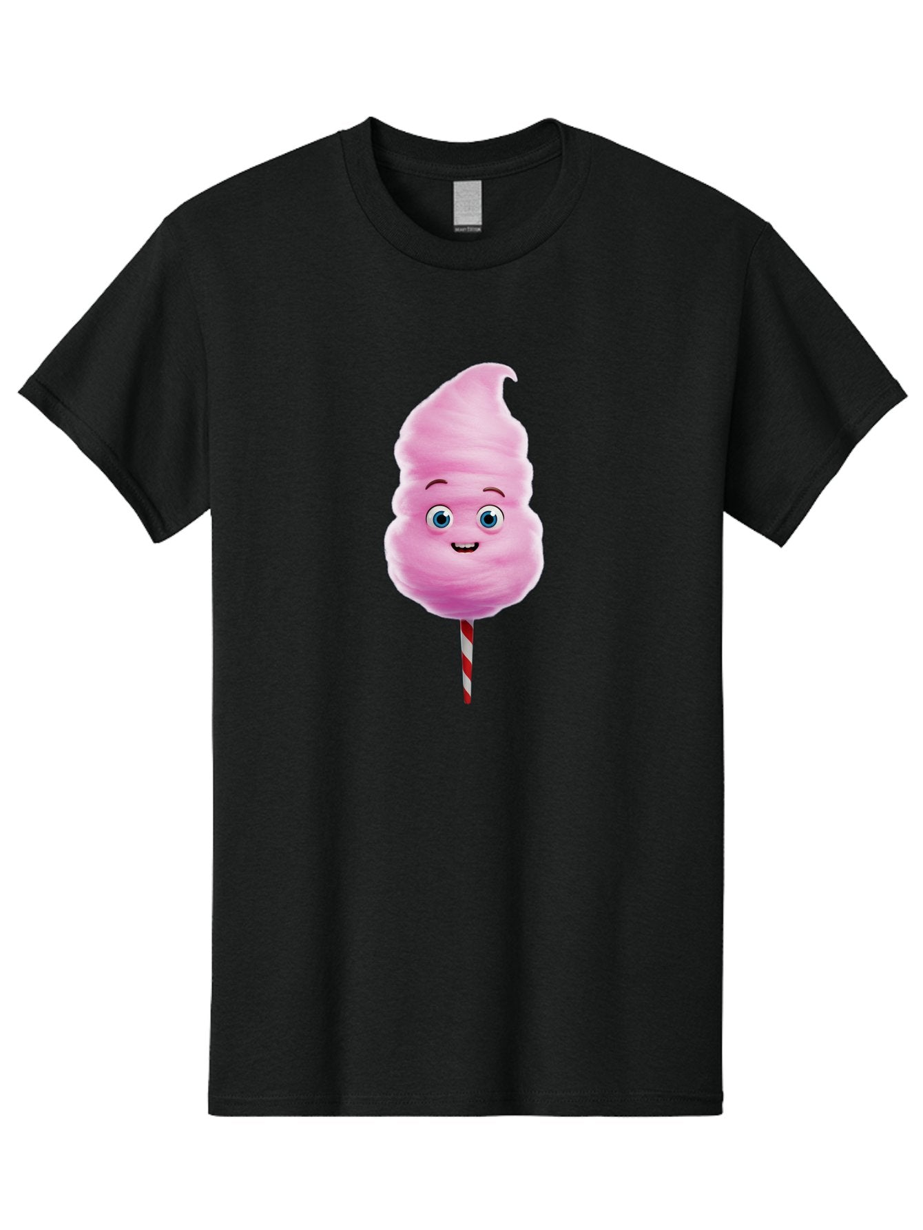 Cotton-Candy-3 Men'S Graphic Tee, 100% Cotton, Comfortable Casual Summer Wear, Machine Washable, Cotton Candy, Fluffy Treat, Cartoon Character, Sweet Delight, Blue Eyes, Cheerful Smile, Striped Stick, Carnival Snack, Party Dessert Bac911 12