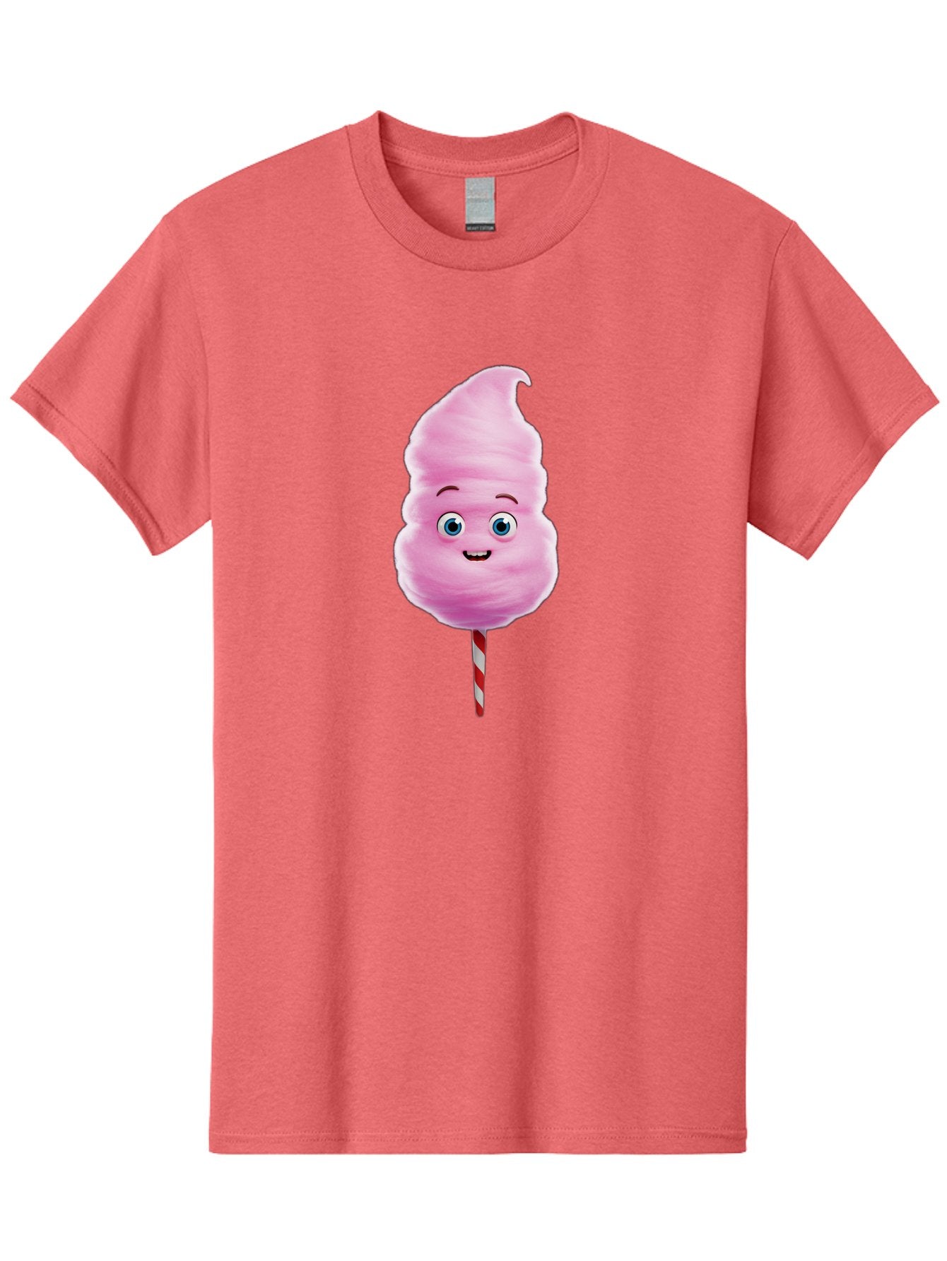 Cotton-Candy-3 Men'S Graphic Tee, 100% Cotton, Comfortable Casual Summer Wear, Machine Washable, Cotton Candy, Fluffy Treat, Cartoon Character, Sweet Delight, Blue Eyes, Cheerful Smile, Striped Stick, Carnival Snack, Party Dessert Bac911 6