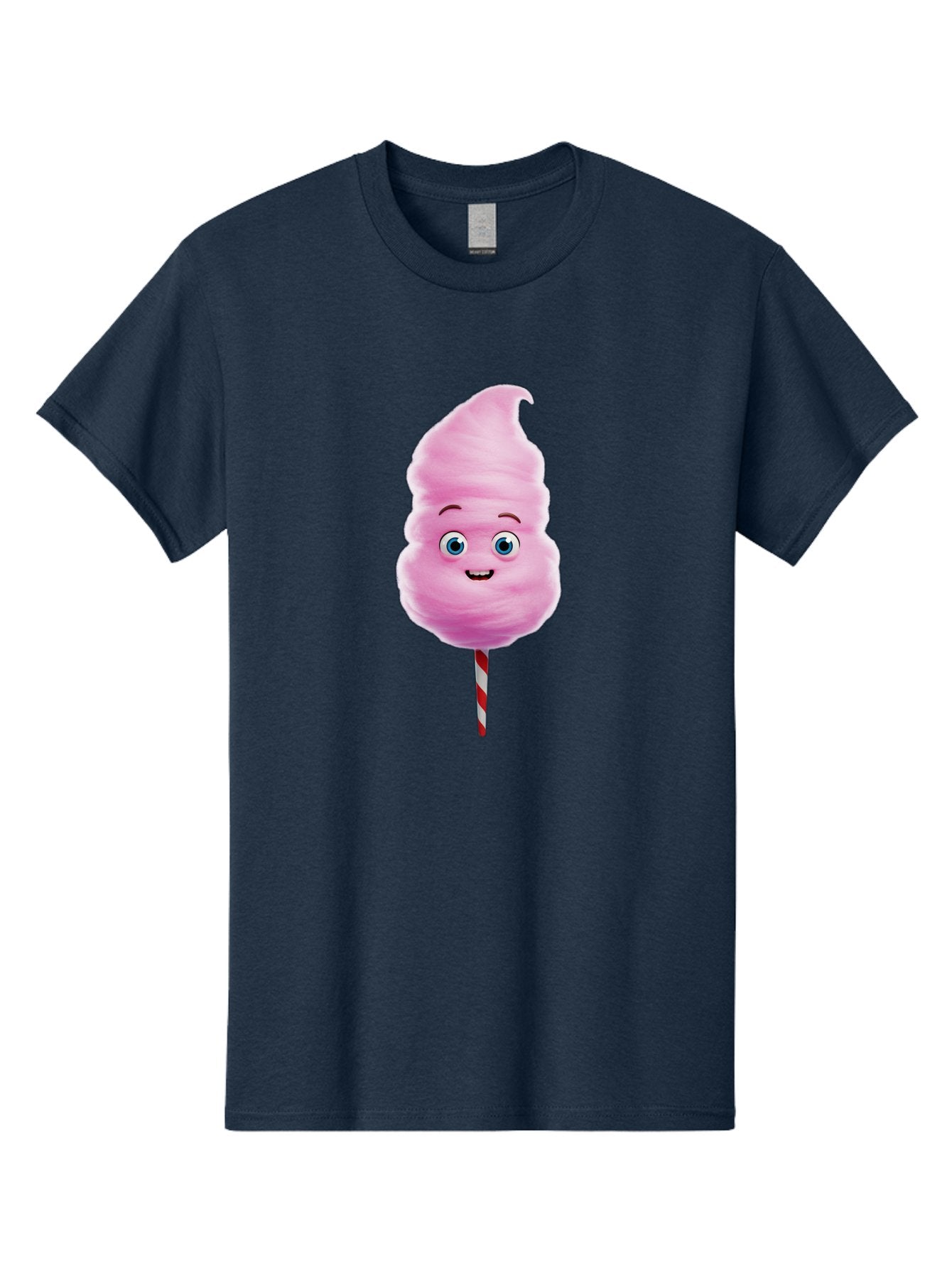 Cotton-Candy-3 Men'S Graphic Tee, 100% Cotton, Comfortable Casual Summer Wear, Machine Washable, Cotton Candy, Fluffy Treat, Cartoon Character, Sweet Delight, Blue Eyes, Cheerful Smile, Striped Stick, Carnival Snack, Party Dessert Bac911 8