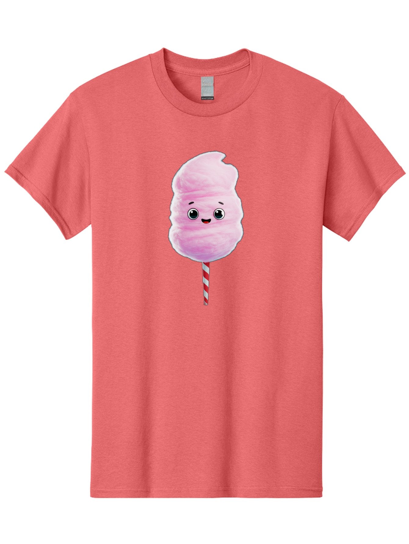 Cotton-Candy-4 Men'S Graphic Tee, 100% Cotton, Comfortable Casual Summer Wear, Machine Washable, Fluffy Pink Cotton Candy, Cartoon Character, Sweet Treat, Striped Stick, Cute Face, Happy Expression, Carnival Snack, Sugary Delight, Bac912 14