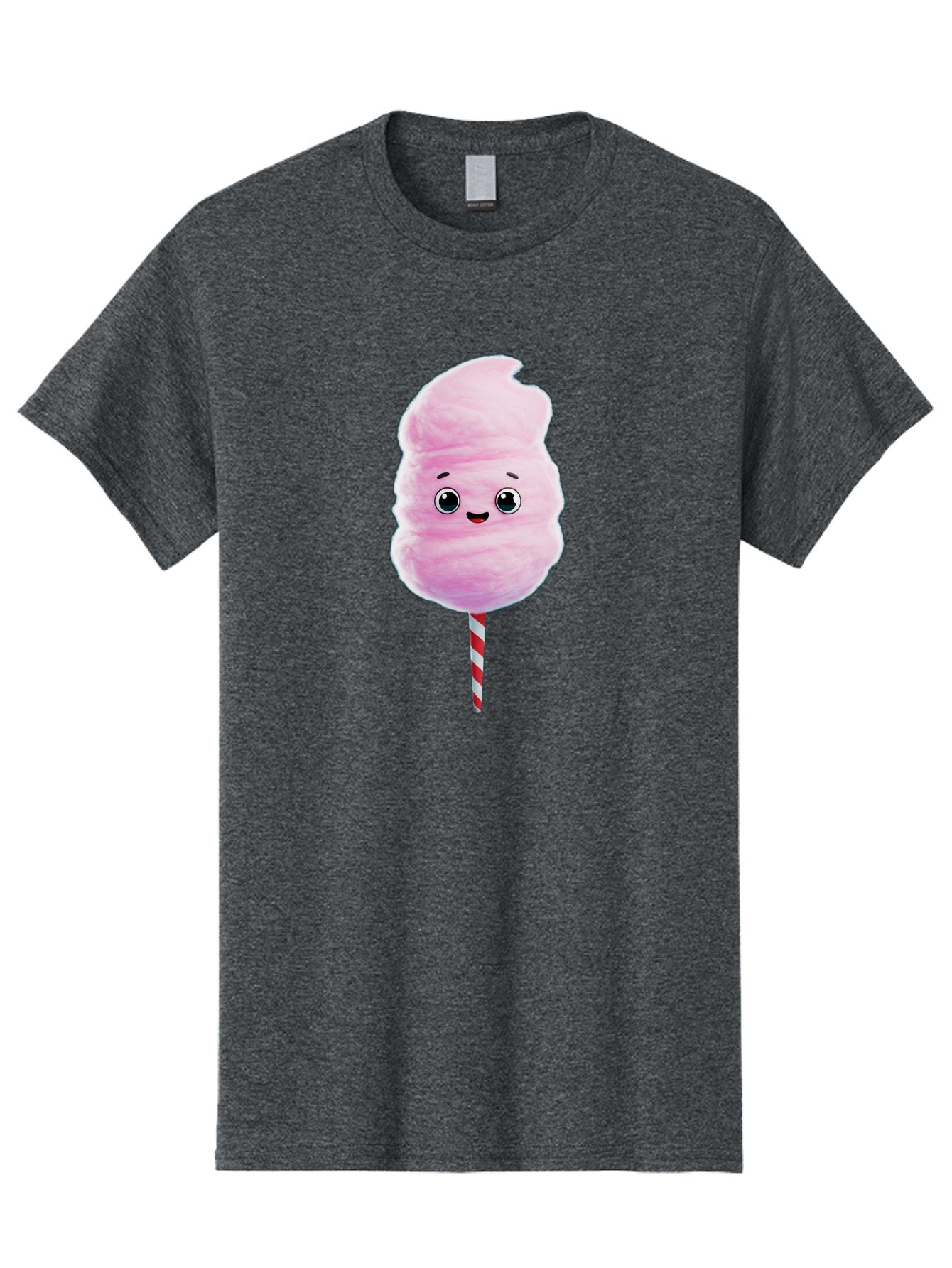 Cotton-Candy-4 Men'S Graphic Tee, 100% Cotton, Comfortable Casual Summer Wear, Machine Washable, Fluffy Pink Cotton Candy, Cartoon Character, Sweet Treat, Striped Stick, Cute Face, Happy Expression, Carnival Snack, Sugary Delight, Bac912 6