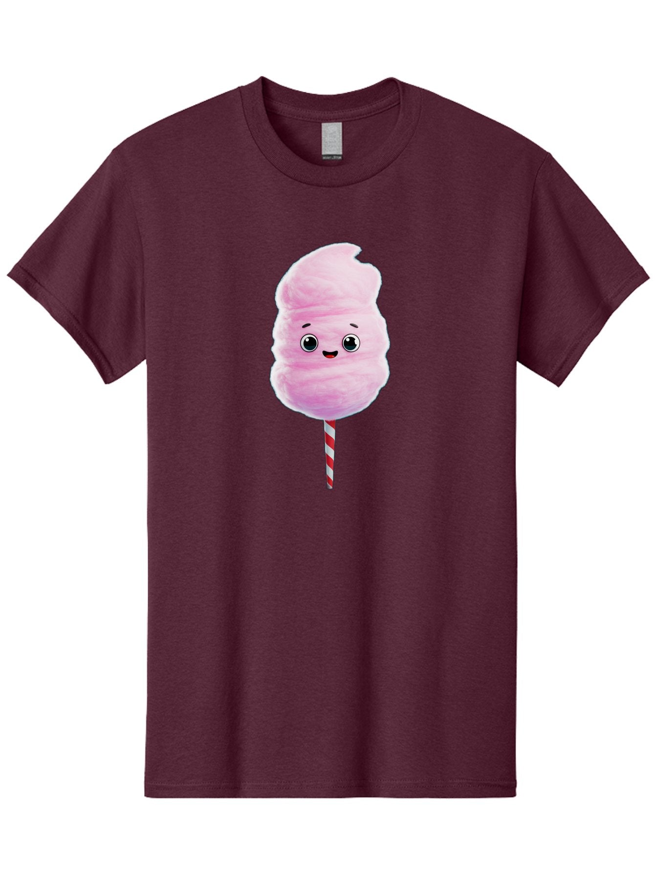 Cotton-Candy-4 Men'S Graphic Tee, 100% Cotton, Comfortable Casual Summer Wear, Machine Washable, Fluffy Pink Cotton Candy, Cartoon Character, Sweet Treat, Striped Stick, Cute Face, Happy Expression, Carnival Snack, Sugary Delight, Bac912 13