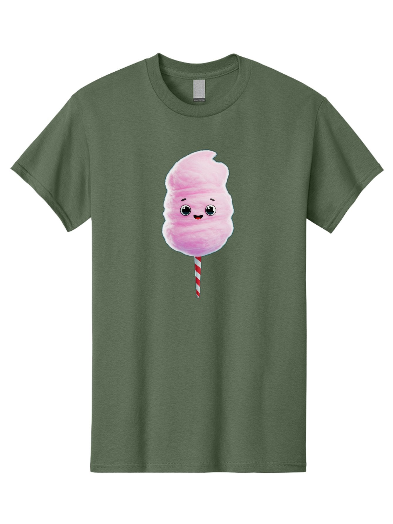 Cotton-Candy-4 Men'S Graphic Tee, 100% Cotton, Comfortable Casual Summer Wear, Machine Washable, Fluffy Pink Cotton Candy, Cartoon Character, Sweet Treat, Striped Stick, Cute Face, Happy Expression, Carnival Snack, Sugary Delight, Bac912 11