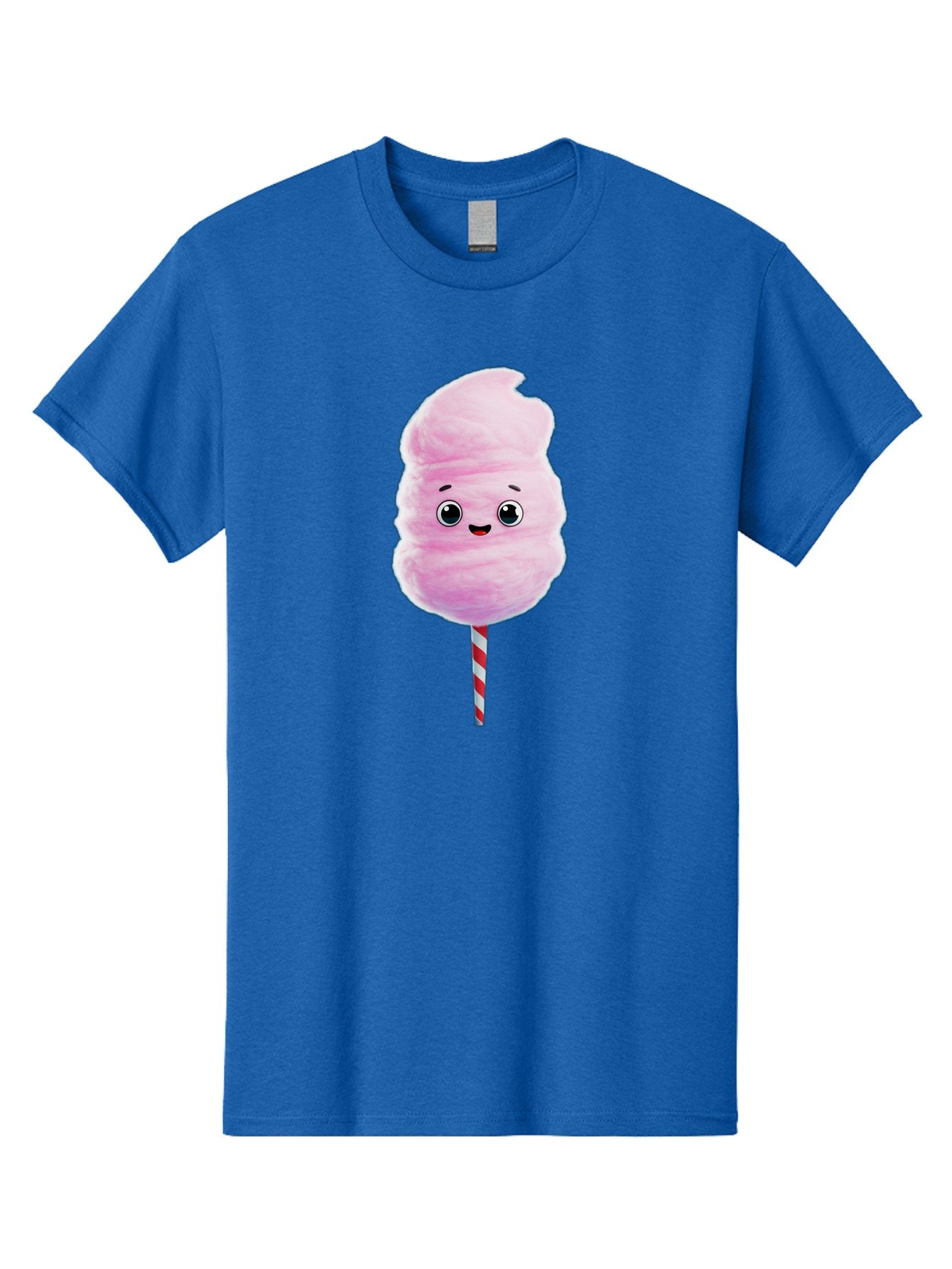 Cotton-Candy-4 Men'S Graphic Tee, 100% Cotton, Comfortable Casual Summer Wear, Machine Washable, Fluffy Pink Cotton Candy, Cartoon Character, Sweet Treat, Striped Stick, Cute Face, Happy Expression, Carnival Snack, Sugary Delight, Bac912 12