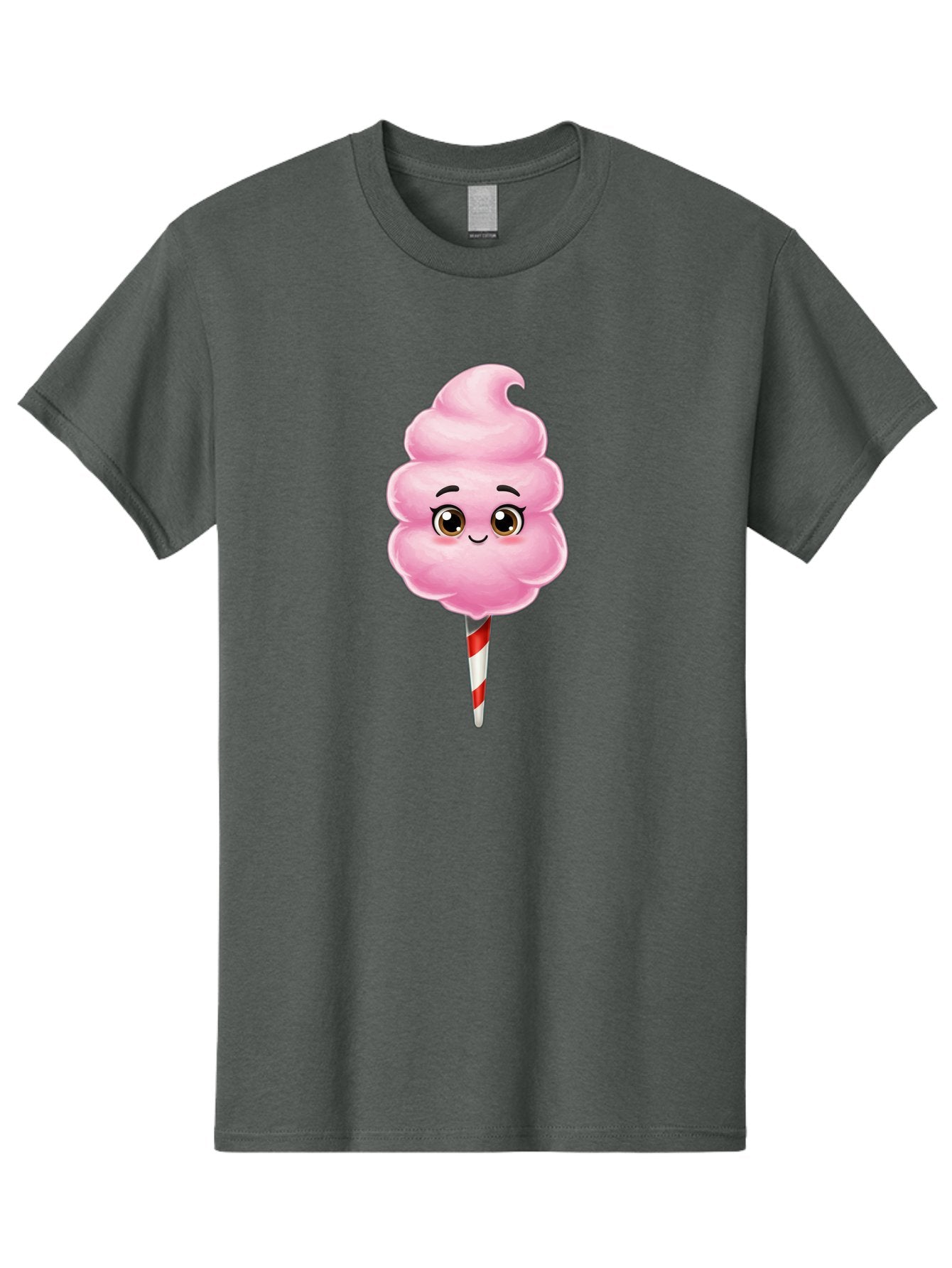 Cotton-Candy-5 Men'S Graphic Tee, 100% Cotton, Comfortable Casual Summer Wear, Machine Washable, Pink Cotton Candy, Smiling Face, Cartoon Character, Sweet Treats, Fun Food, Playful Design, Colorful Graphics, Kawaii Style, Fluffy Texture, Bac913