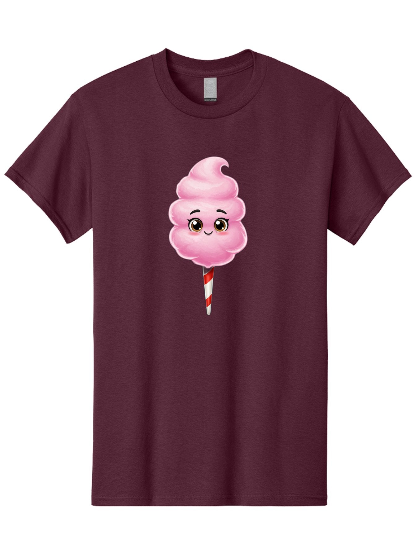Cotton-Candy-5 Men'S Graphic Tee, 100% Cotton, Comfortable Casual Summer Wear, Machine Washable, Pink Cotton Candy, Smiling Face, Cartoon Character, Sweet Treats, Fun Food, Playful Design, Colorful Graphics, Kawaii Style, Fluffy Texture, Bac913 6