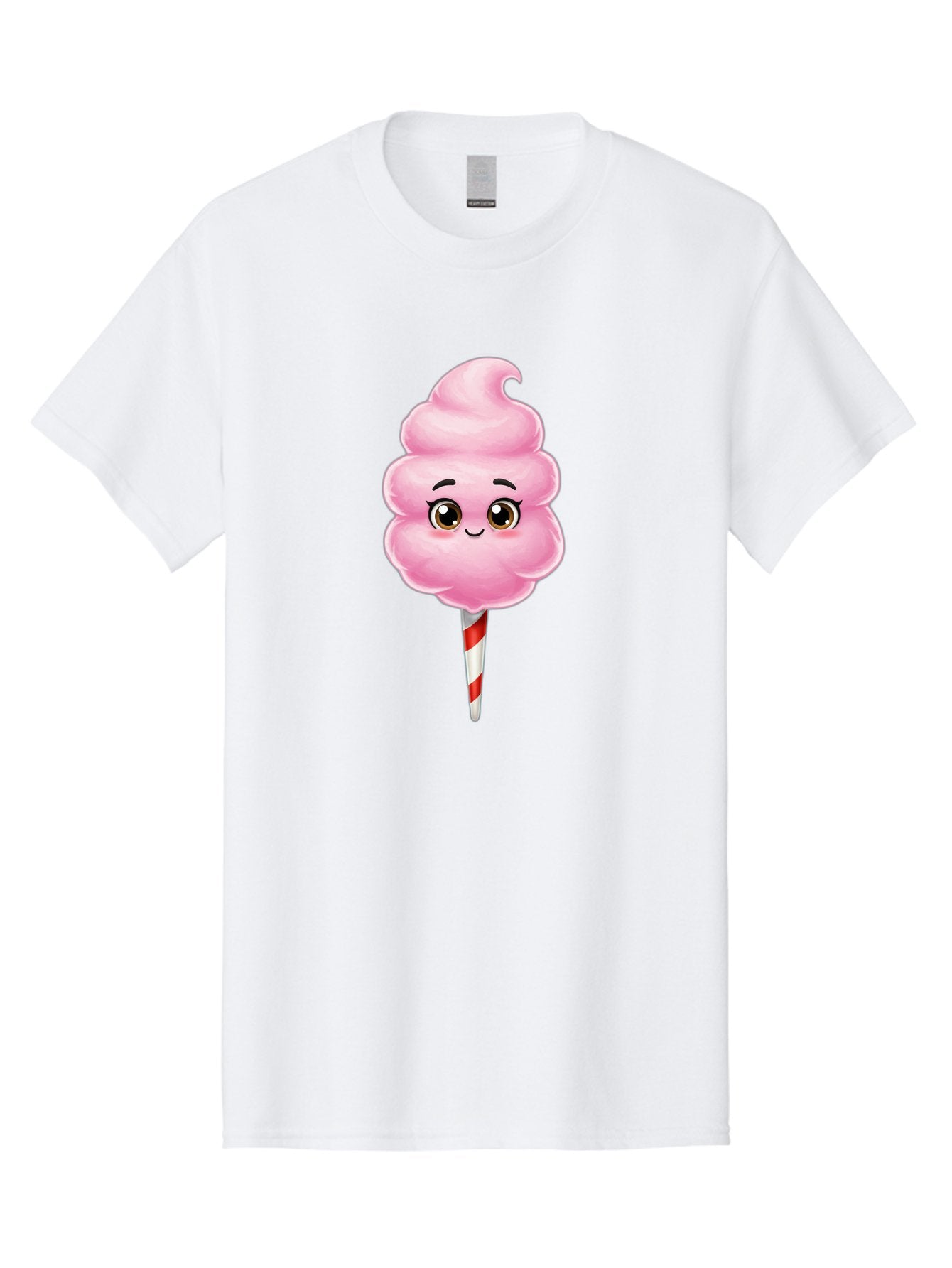 Cotton-Candy-5 Men'S Graphic Tee, 100% Cotton, Comfortable Casual Summer Wear, Machine Washable, Pink Cotton Candy, Smiling Face, Cartoon Character, Sweet Treats, Fun Food, Playful Design, Colorful Graphics, Kawaii Style, Fluffy Texture, Bac913 4