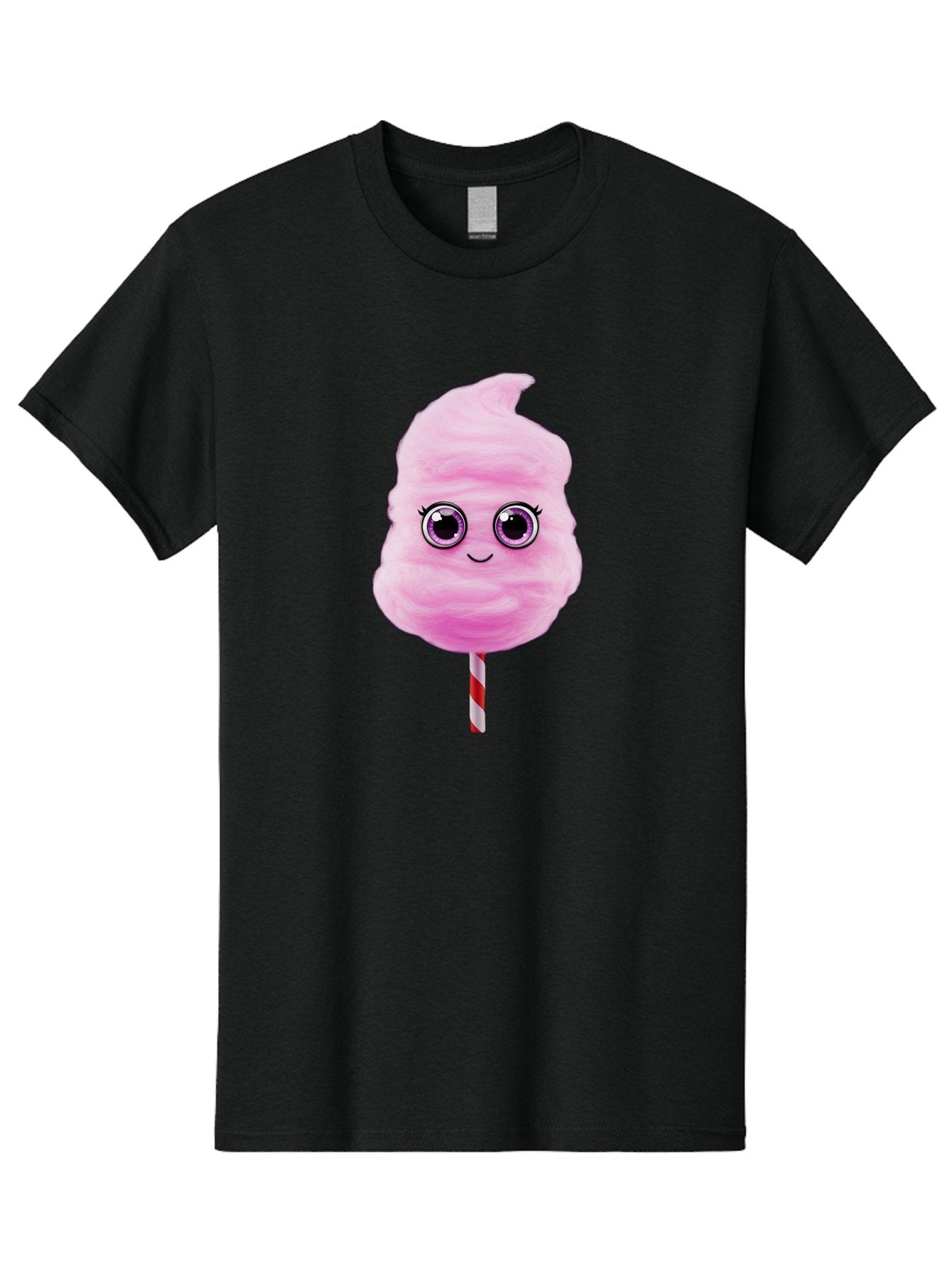 Cotton-Candy-6 Men'S Graphic Tee, 100% Cotton, Comfortable Casual Summer Wear, Machine Washable, Pink Cotton Candy On A Stick, Fluffy Texture, Anthropomorphic Candy, Cute Cartoon Character, Sweet Treats, Carnival Snack, Fun Food, Bac914 5
