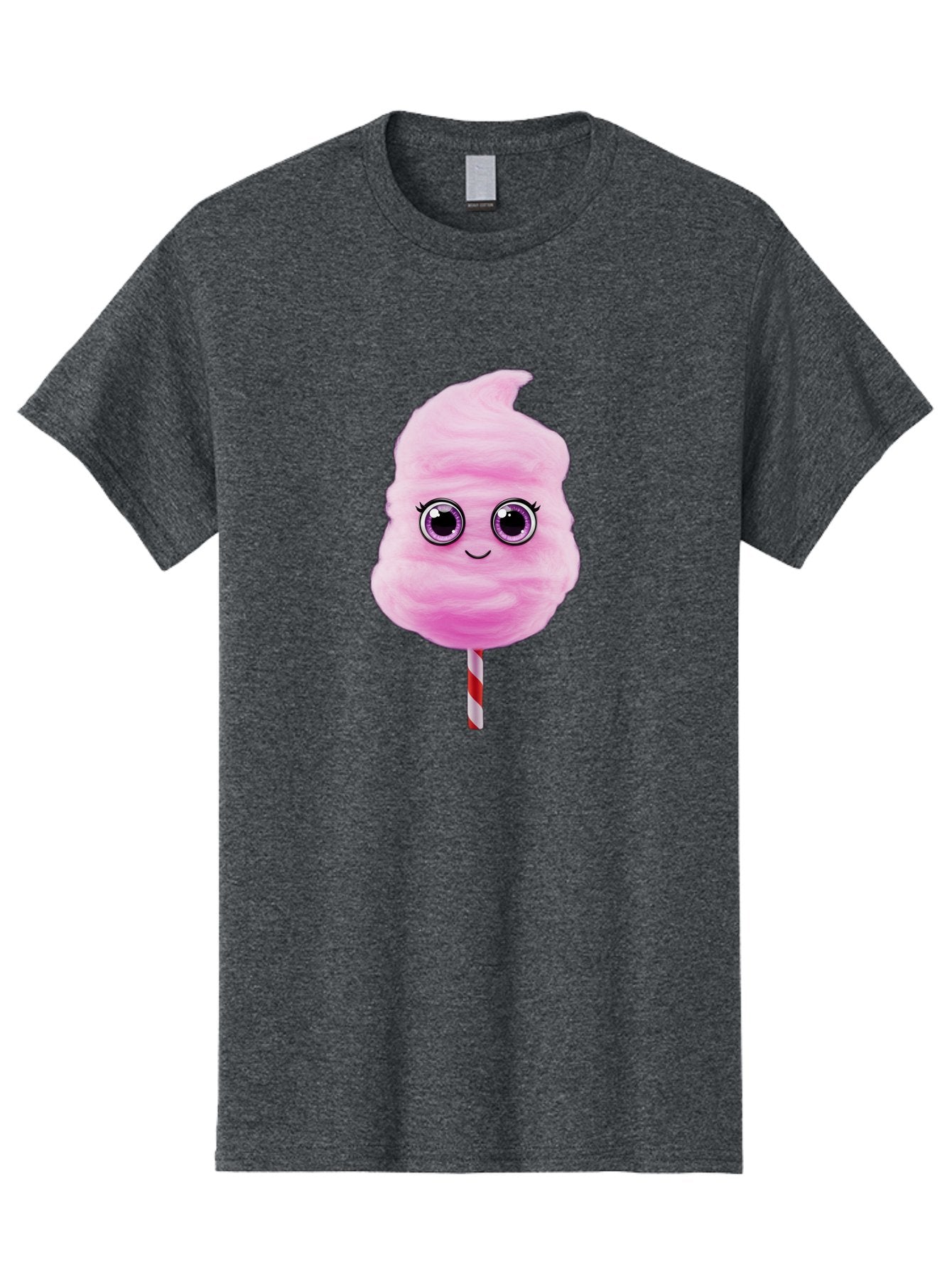 Cotton-Candy-6 Men'S Graphic Tee, 100% Cotton, Comfortable Casual Summer Wear, Machine Washable, Pink Cotton Candy On A Stick, Fluffy Texture, Anthropomorphic Candy, Cute Cartoon Character, Sweet Treats, Carnival Snack, Fun Food, Bac914 11