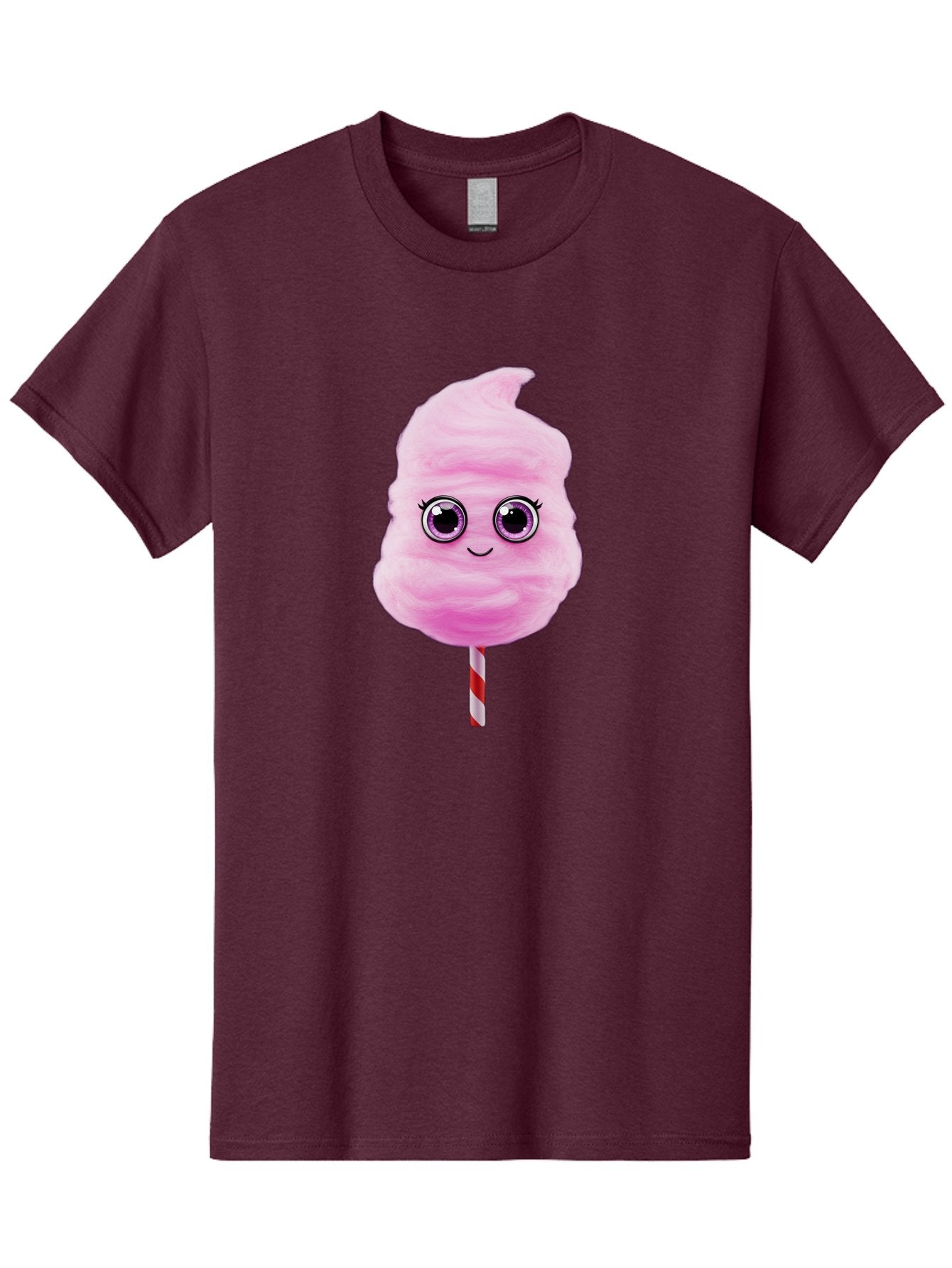 Cotton-Candy-6 Men'S Graphic Tee, 100% Cotton, Comfortable Casual Summer Wear, Machine Washable, Pink Cotton Candy On A Stick, Fluffy Texture, Anthropomorphic Candy, Cute Cartoon Character, Sweet Treats, Carnival Snack, Fun Food, Bac914 15