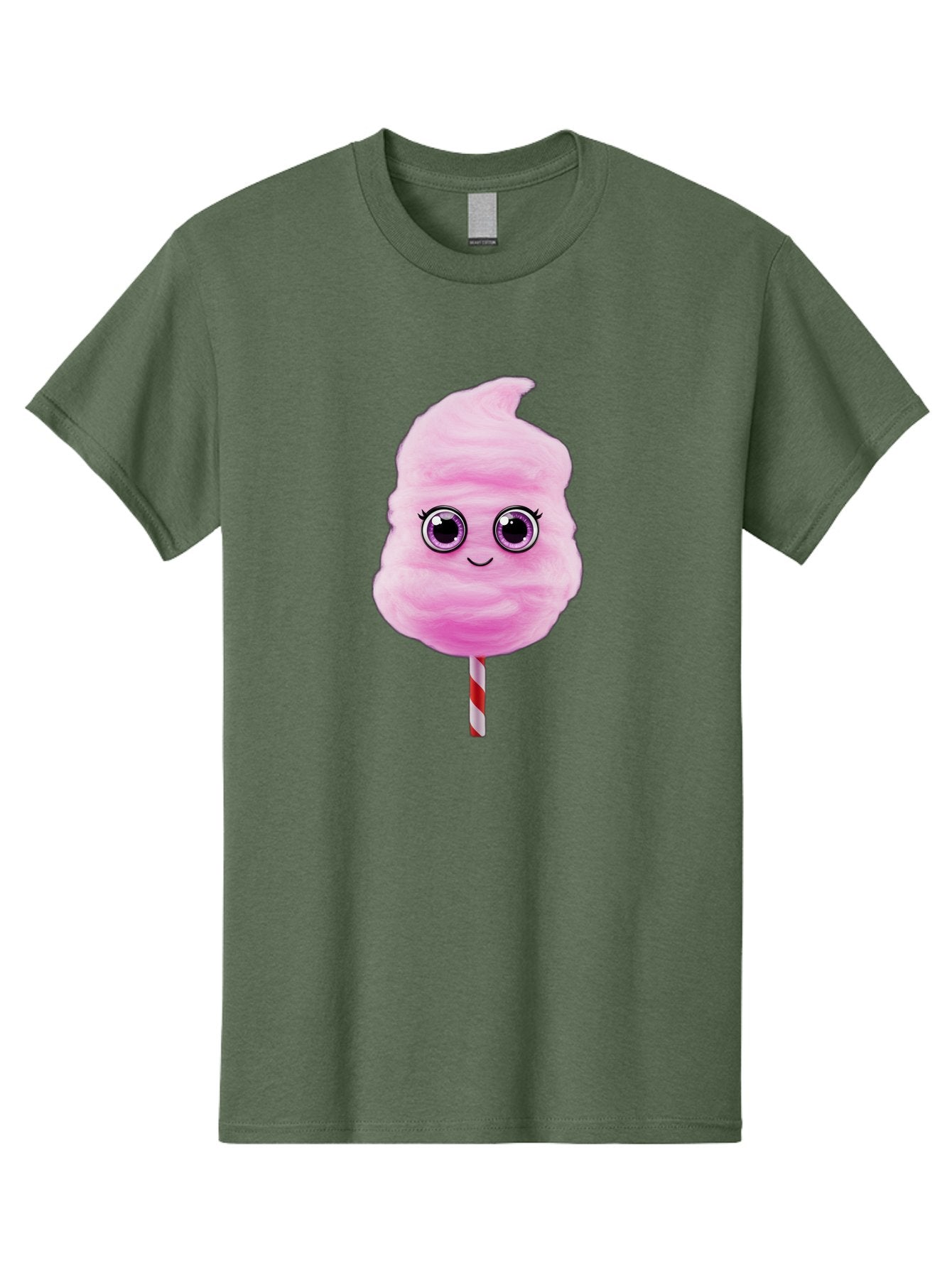 Cotton-Candy-6 Men'S Graphic Tee, 100% Cotton, Comfortable Casual Summer Wear, Machine Washable, Pink Cotton Candy On A Stick, Fluffy Texture, Anthropomorphic Candy, Cute Cartoon Character, Sweet Treats, Carnival Snack, Fun Food, Bac914 9