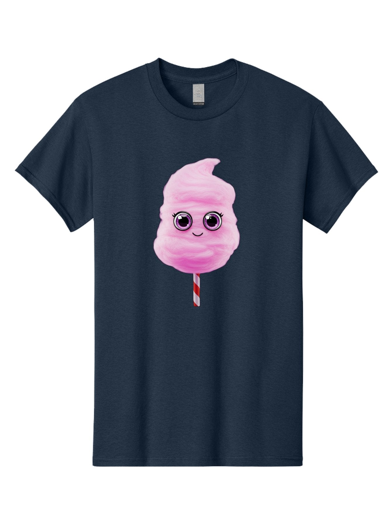 Cotton-Candy-6 Men'S Graphic Tee, 100% Cotton, Comfortable Casual Summer Wear, Machine Washable, Pink Cotton Candy On A Stick, Fluffy Texture, Anthropomorphic Candy, Cute Cartoon Character, Sweet Treats, Carnival Snack, Fun Food, Bac914 6