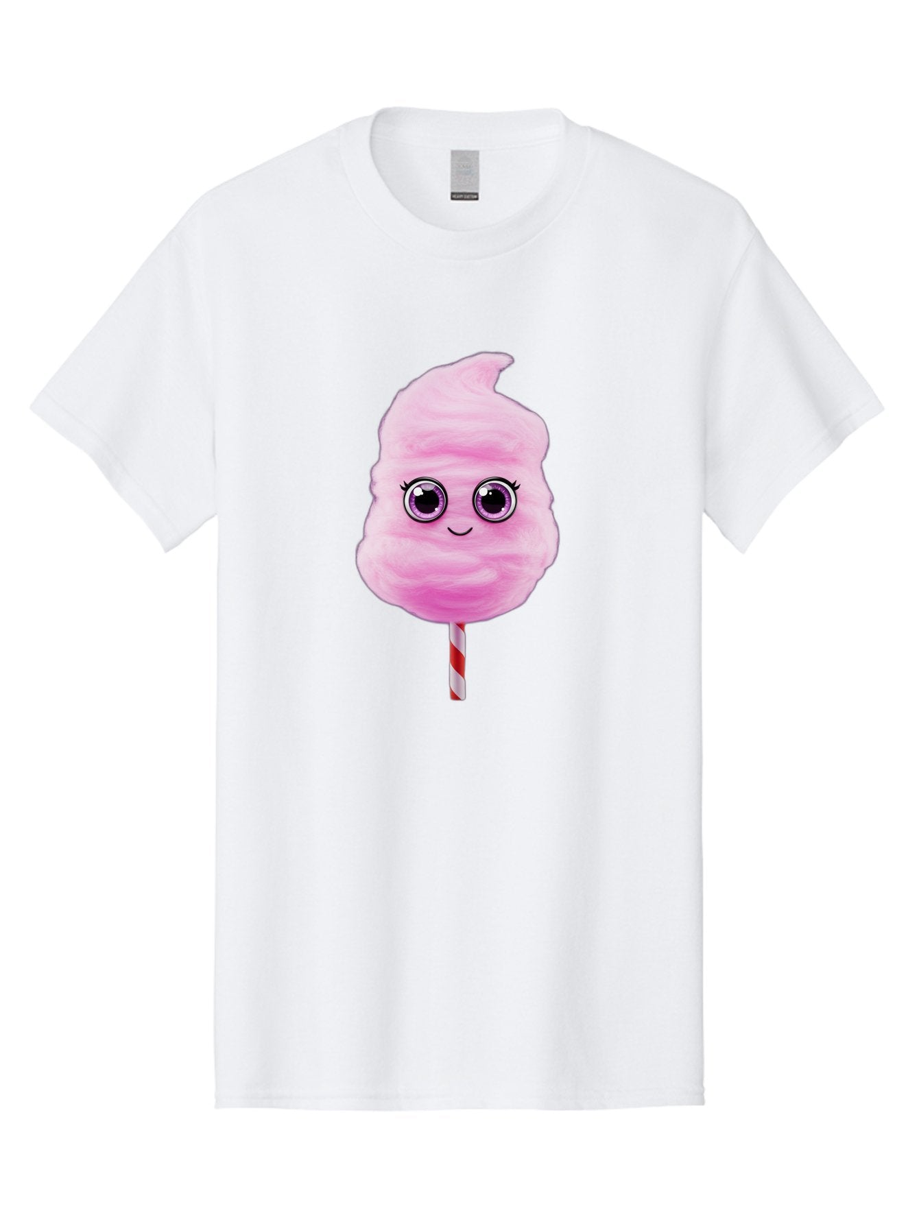 Cotton-Candy-6 Men'S Graphic Tee, 100% Cotton, Comfortable Casual Summer Wear, Machine Washable, Pink Cotton Candy On A Stick, Fluffy Texture, Anthropomorphic Candy, Cute Cartoon Character, Sweet Treats, Carnival Snack, Fun Food, Bac914