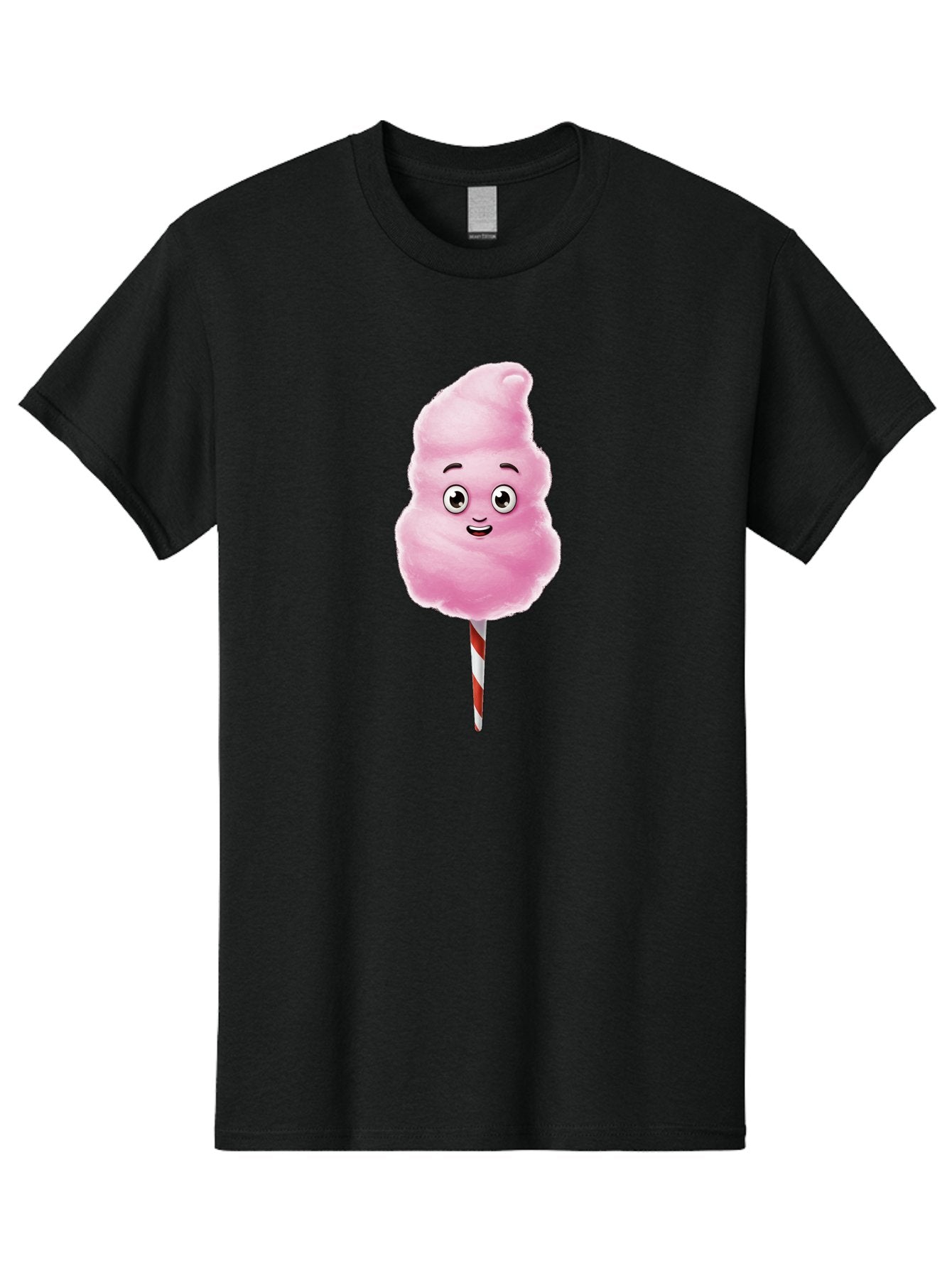 Cotton-Candy-7 Men'S Graphic Tee, 100% Cotton, Comfortable Casual Summer Wear, Machine Washable, Pink Cotton Candy, Cartoon Character, Smiling Face, Happy Eyes, Red And White Stick, Sweet Treat, Fluffy Texture, Cartoon Candy Bac915 8