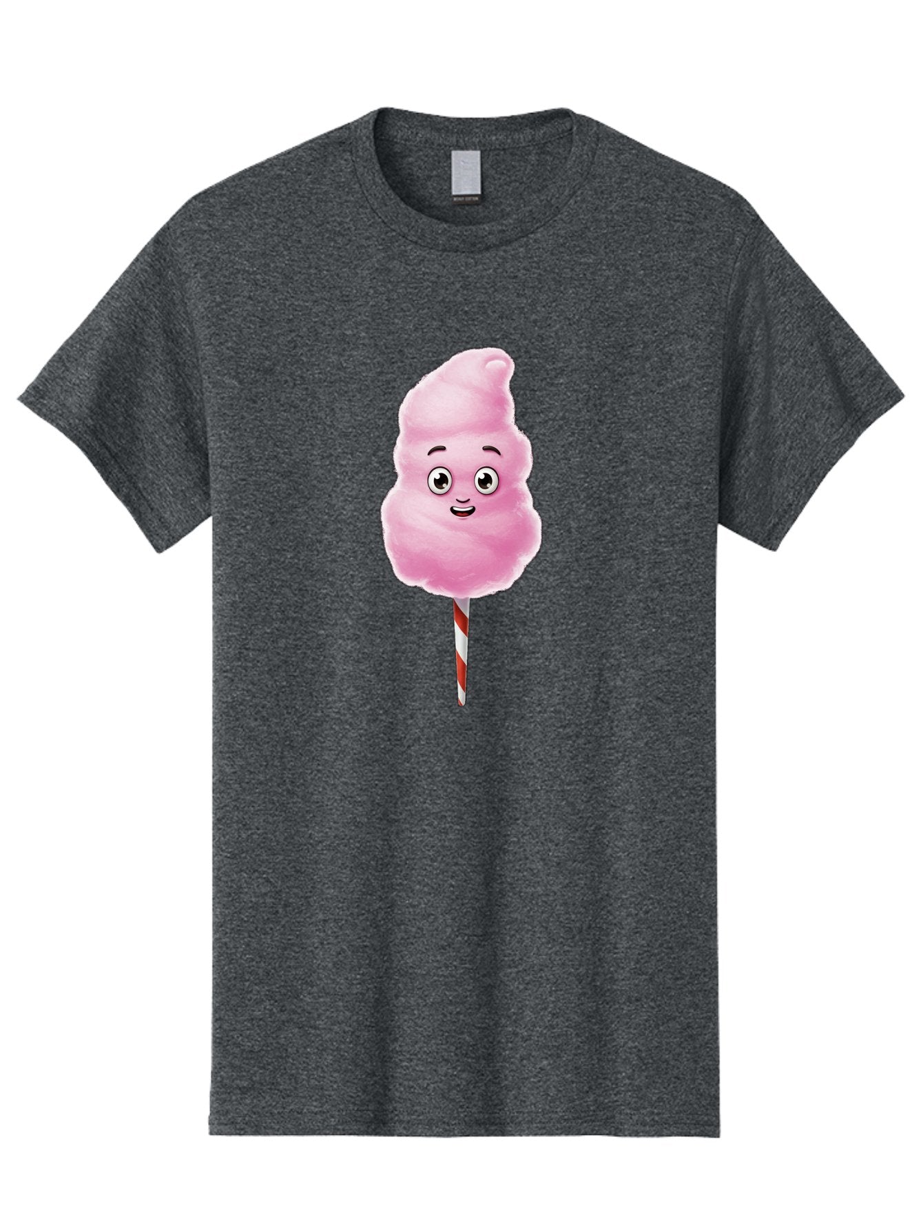 Cotton-Candy-7 Men'S Graphic Tee, 100% Cotton, Comfortable Casual Summer Wear, Machine Washable, Pink Cotton Candy, Cartoon Character, Smiling Face, Happy Eyes, Red And White Stick, Sweet Treat, Fluffy Texture, Cartoon Candy Bac915 10