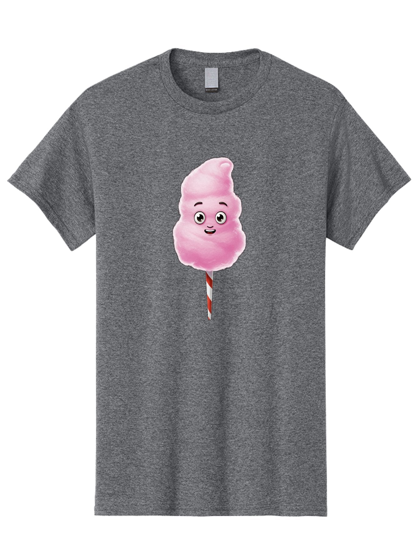 Cotton-Candy-7 Men'S Graphic Tee, 100% Cotton, Comfortable Casual Summer Wear, Machine Washable, Pink Cotton Candy, Cartoon Character, Smiling Face, Happy Eyes, Red And White Stick, Sweet Treat, Fluffy Texture, Cartoon Candy Bac915 12