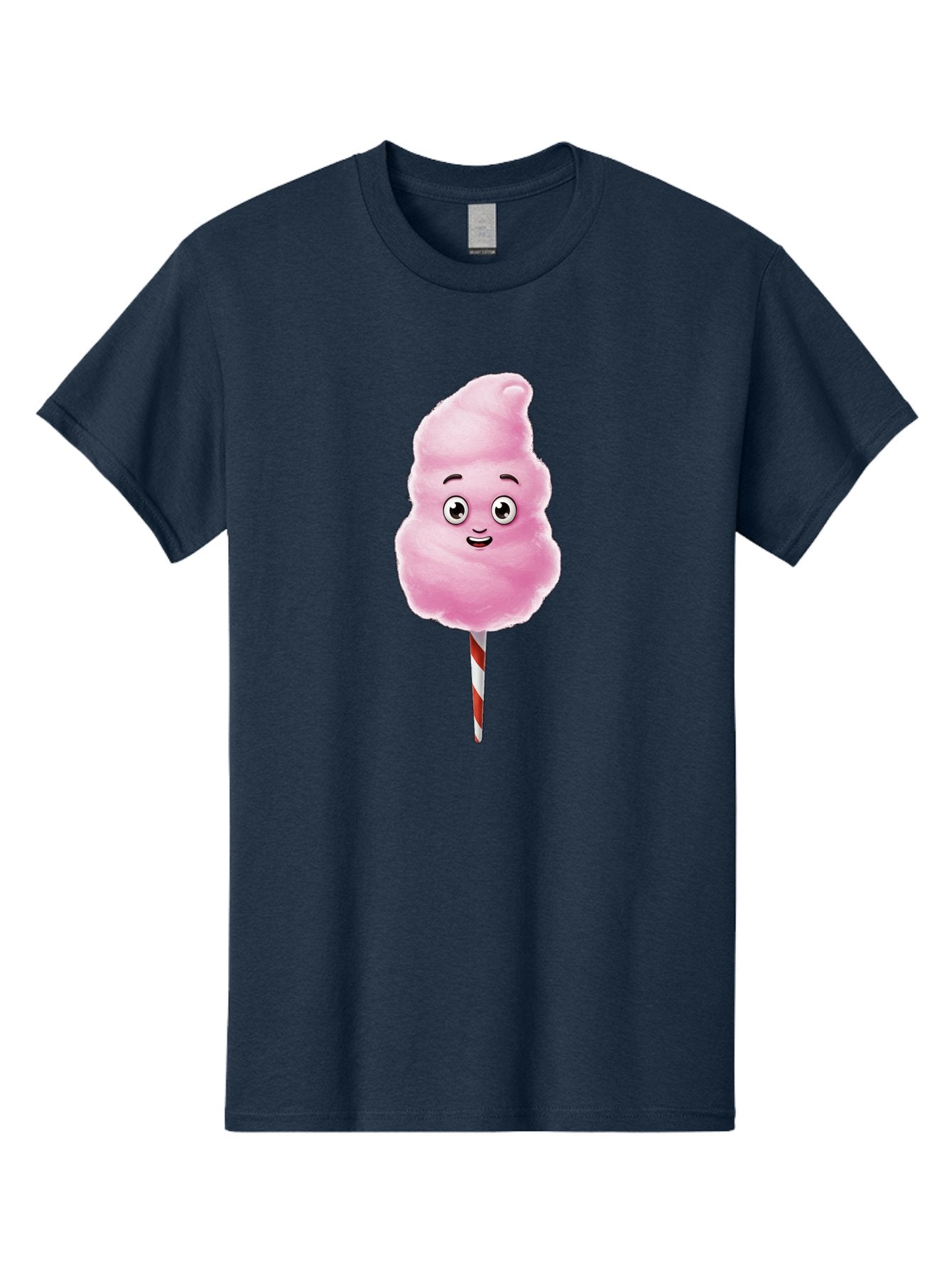 Cotton-Candy-7 Men'S Graphic Tee, 100% Cotton, Comfortable Casual Summer Wear, Machine Washable, Pink Cotton Candy, Cartoon Character, Smiling Face, Happy Eyes, Red And White Stick, Sweet Treat, Fluffy Texture, Cartoon Candy Bac915 14