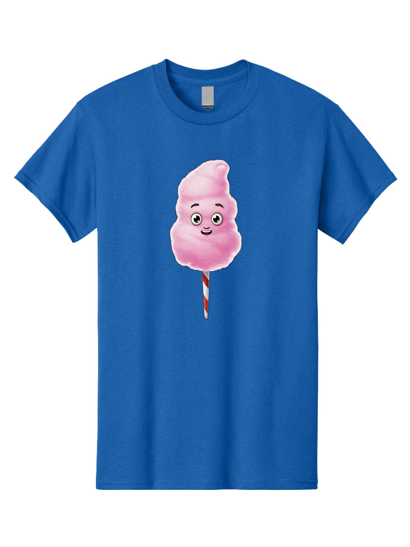 Cotton-Candy-7 Men'S Graphic Tee, 100% Cotton, Comfortable Casual Summer Wear, Machine Washable, Pink Cotton Candy, Cartoon Character, Smiling Face, Happy Eyes, Red And White Stick, Sweet Treat, Fluffy Texture, Cartoon Candy Bac915 11