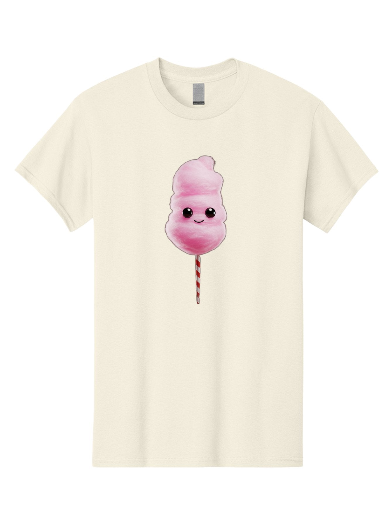 Cotton-Candy-8 Men'S Graphic Tee, 100% Cotton, Comfortable Casual Summer Wear, Machine Washable, Pink Cotton Candy, Cartoon Character, Smiling Face, Sweet Treat, Fluffy Texture, Carnival Delight, Fairground Fun, Children'S Party, Bac916
