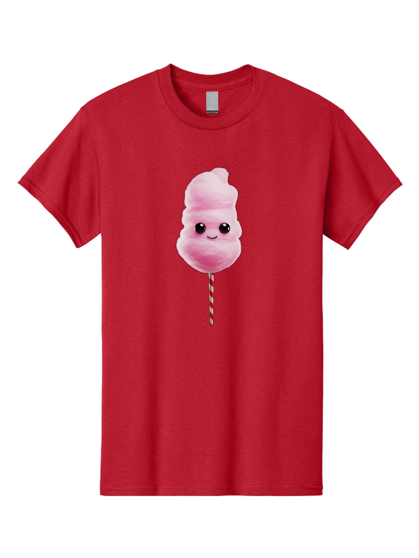 Cotton-Candy-8 Men'S Graphic Tee, 100% Cotton, Comfortable Casual Summer Wear, Machine Washable, Pink Cotton Candy, Cartoon Character, Smiling Face, Sweet Treat, Fluffy Texture, Carnival Delight, Fairground Fun, Children'S Party, Bac916