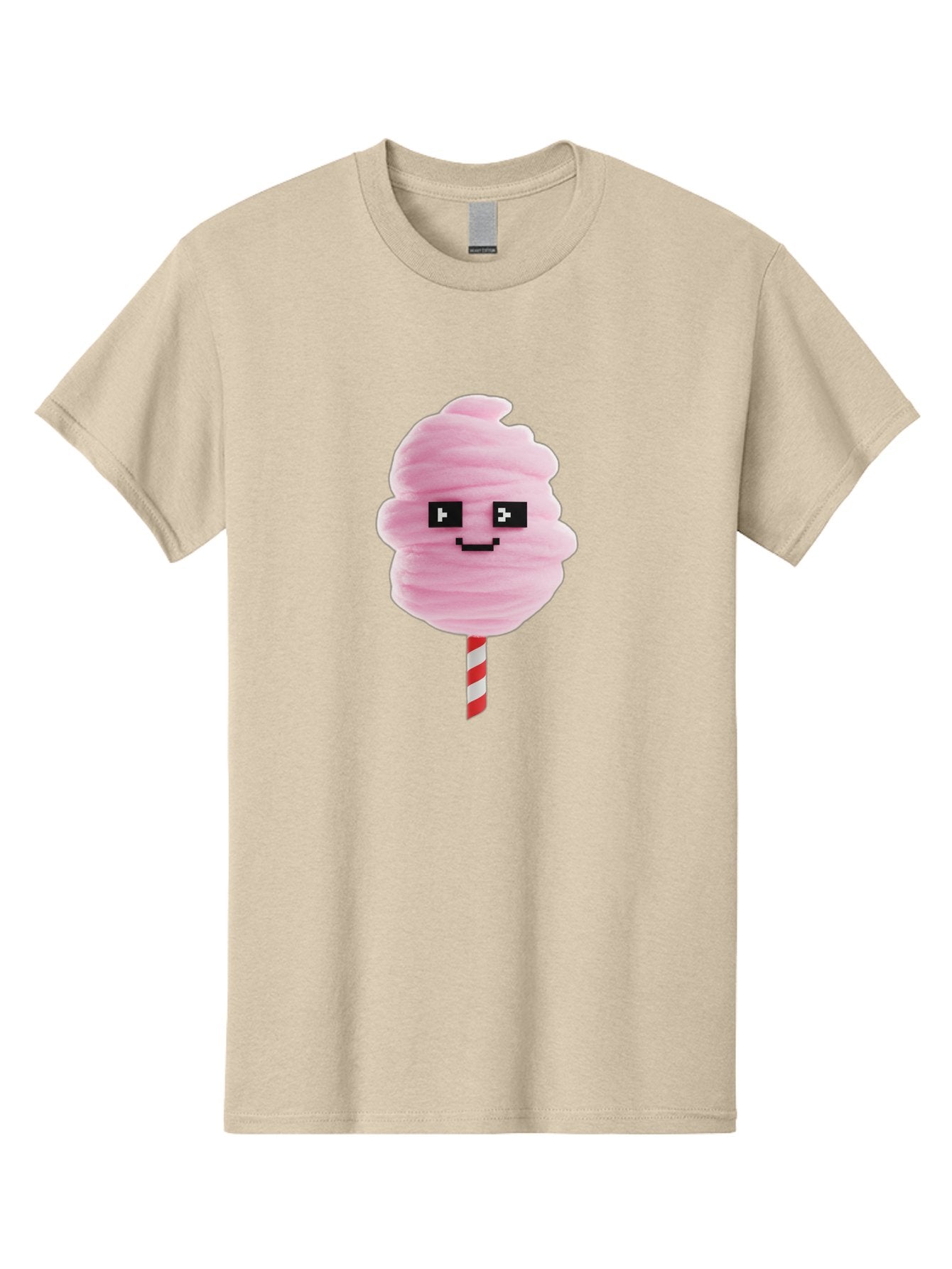 Cotton-Candy-9 Men'S Graphic Tee, 100% Cotton, Comfortable Casual Summer Wear, Machine Washable, Pink Cotton Candy, Sweet Treat, Funfair Snack, Carnival Delight, Sugary Pleasure, Happy Face, Cartoon Style Bac917