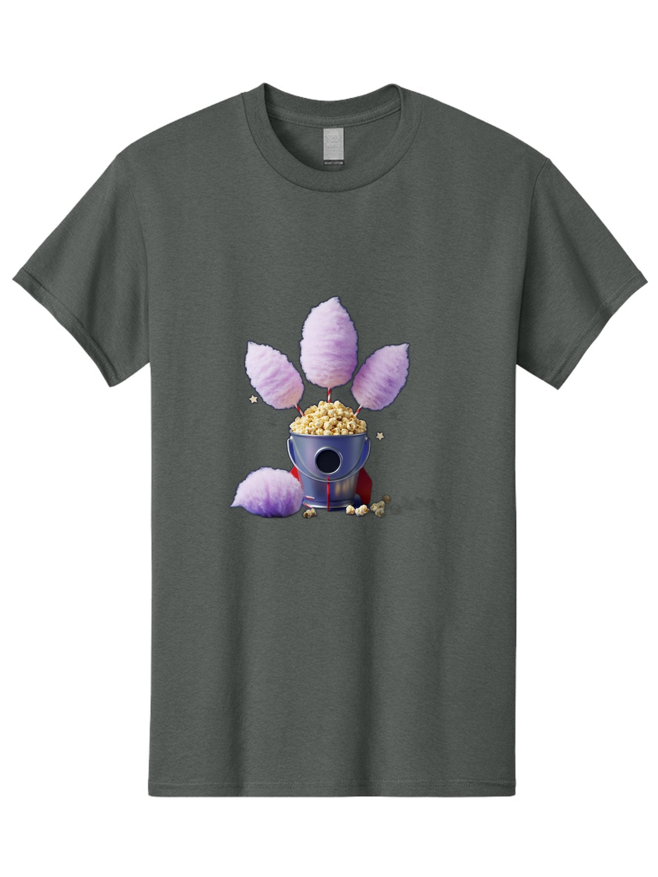 Cotton-Candy-Machine Men'S Graphic Tee, 100% Cotton, Comfortable Casual Summer Wear, Machine Washable, Cotton Candy Machine, Popcorn, Fluffy Treats, Carnival Delights, Sweet Tooth, Fun Snacks, Party Favors, Whimsical Dessert Bac922 5